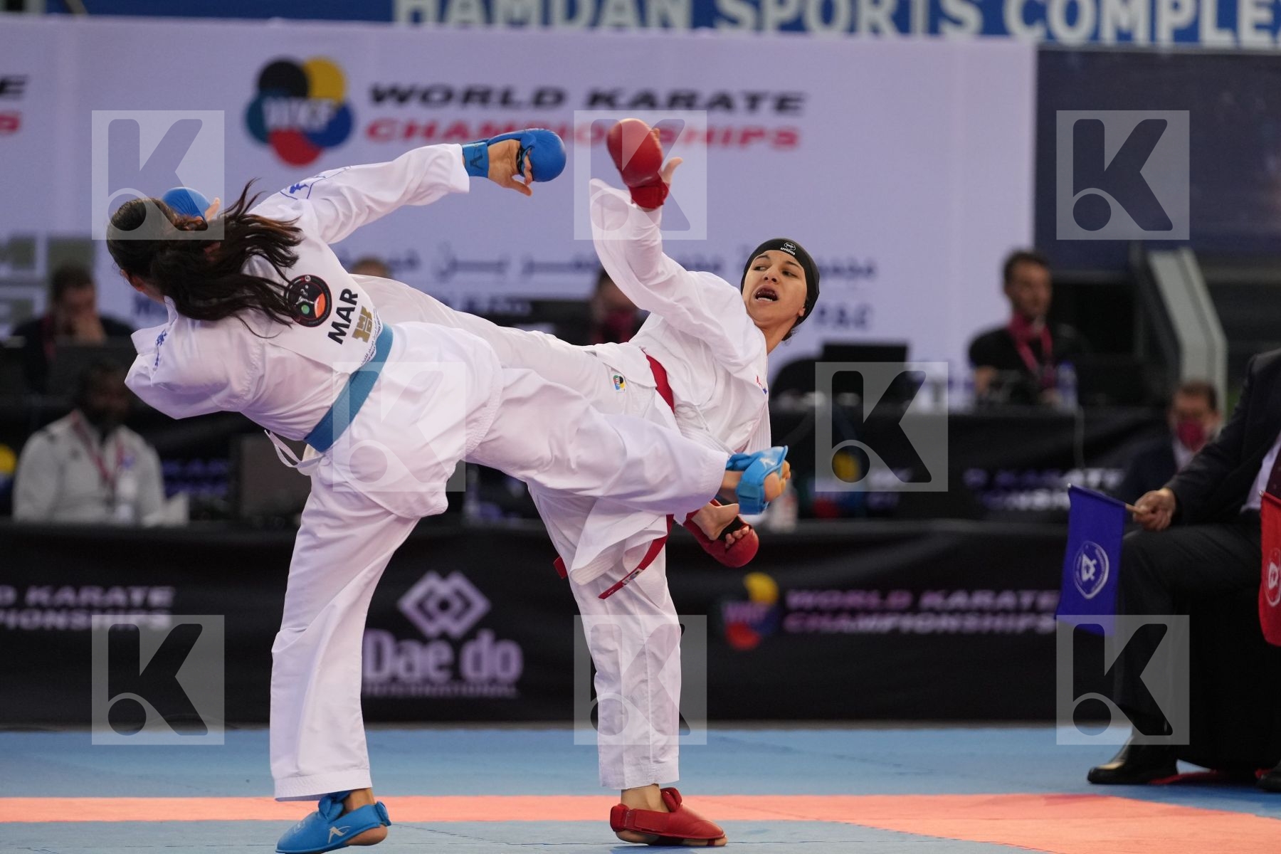 ELHAYTI CHAIMAE (MOROCCO) vs ELGEWILY YASMIN NASR (EGYPT) in Female Kumite -50 Kg - bronze bout