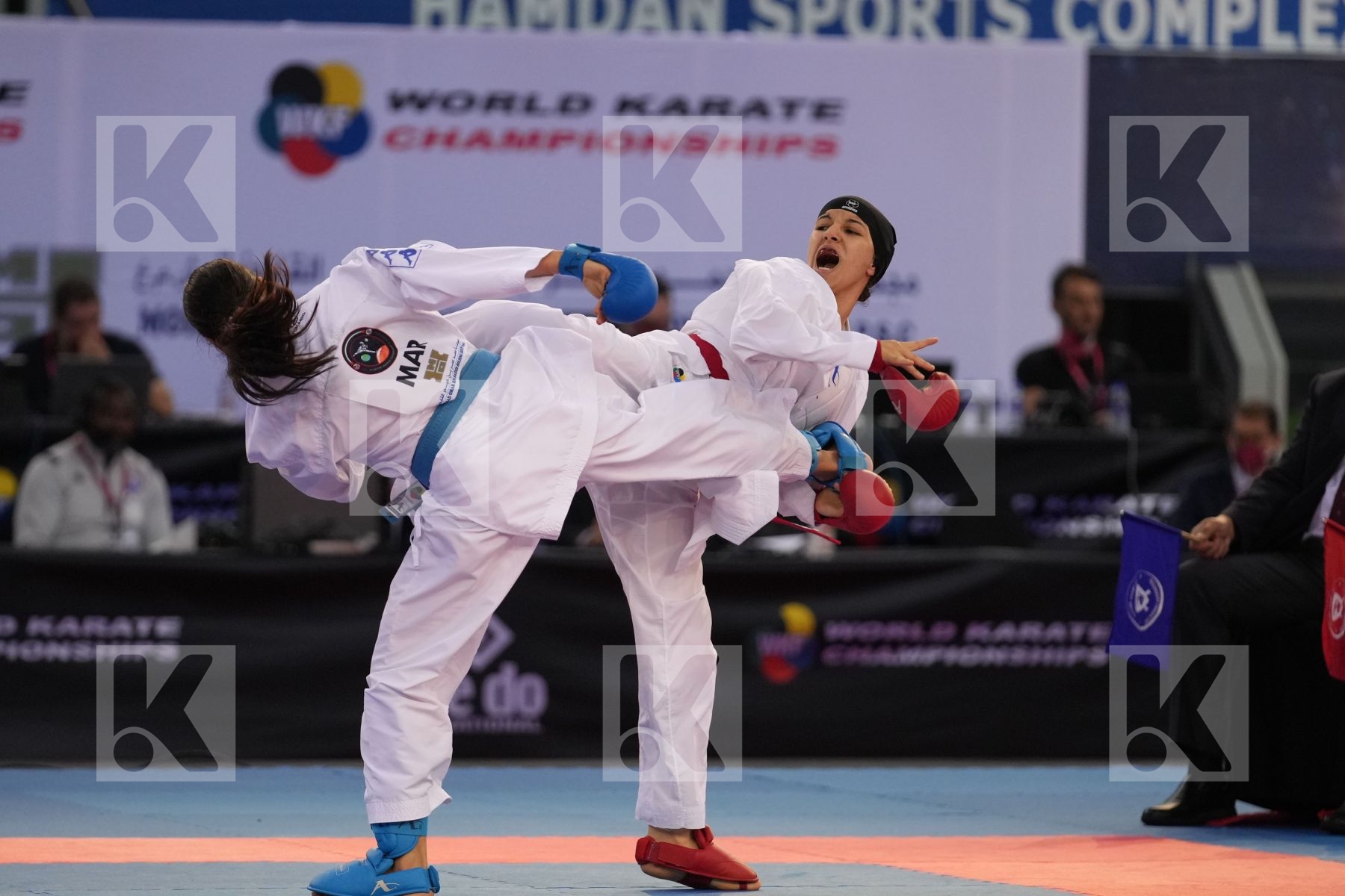 ELHAYTI CHAIMAE (MOROCCO) vs ELGEWILY YASMIN NASR (EGYPT) in Female Kumite -50 Kg - bronze bout