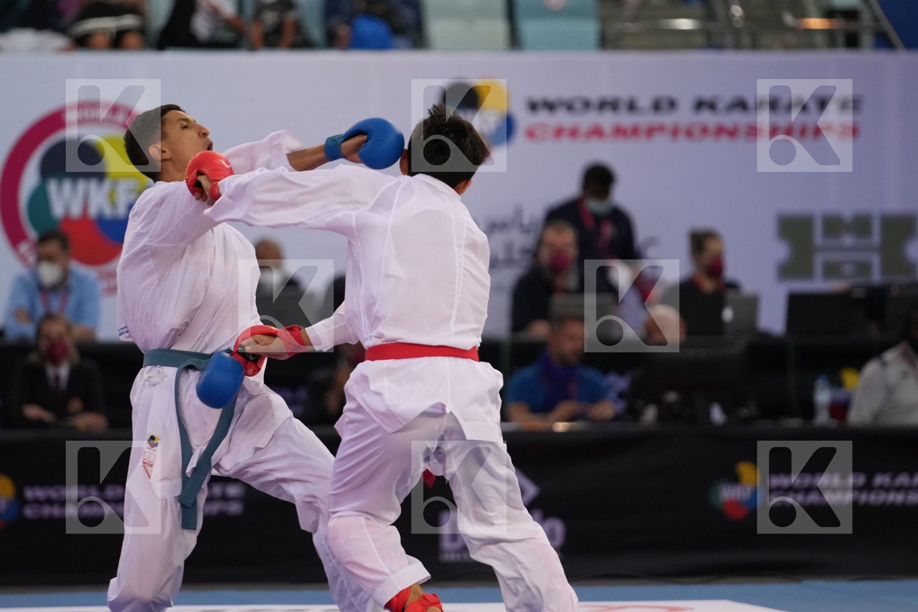 ALPYSBAY KAISAR (KAZAKHSTAN) vs JINA ABDEL ALI (MOROCCO) in Male Kumite -60 Kg - bronze bout