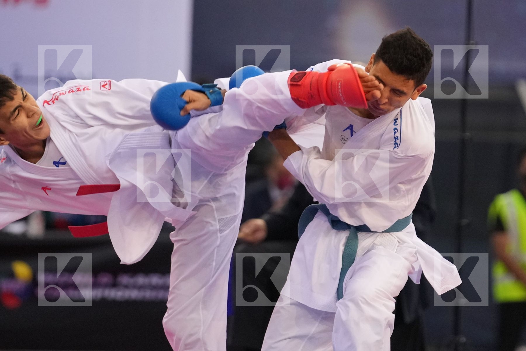 ALPYSBAY KAISAR (KAZAKHSTAN) vs JINA ABDEL ALI (MOROCCO) in Male Kumite -60 Kg - bronze bout