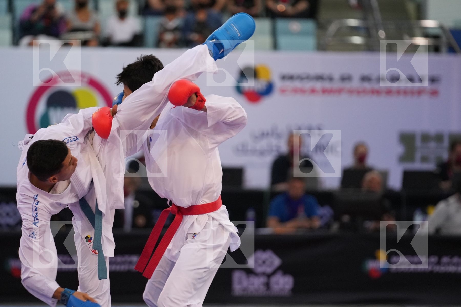 ALPYSBAY KAISAR (KAZAKHSTAN) vs JINA ABDEL ALI (MOROCCO) in Male Kumite -60 Kg - bronze bout