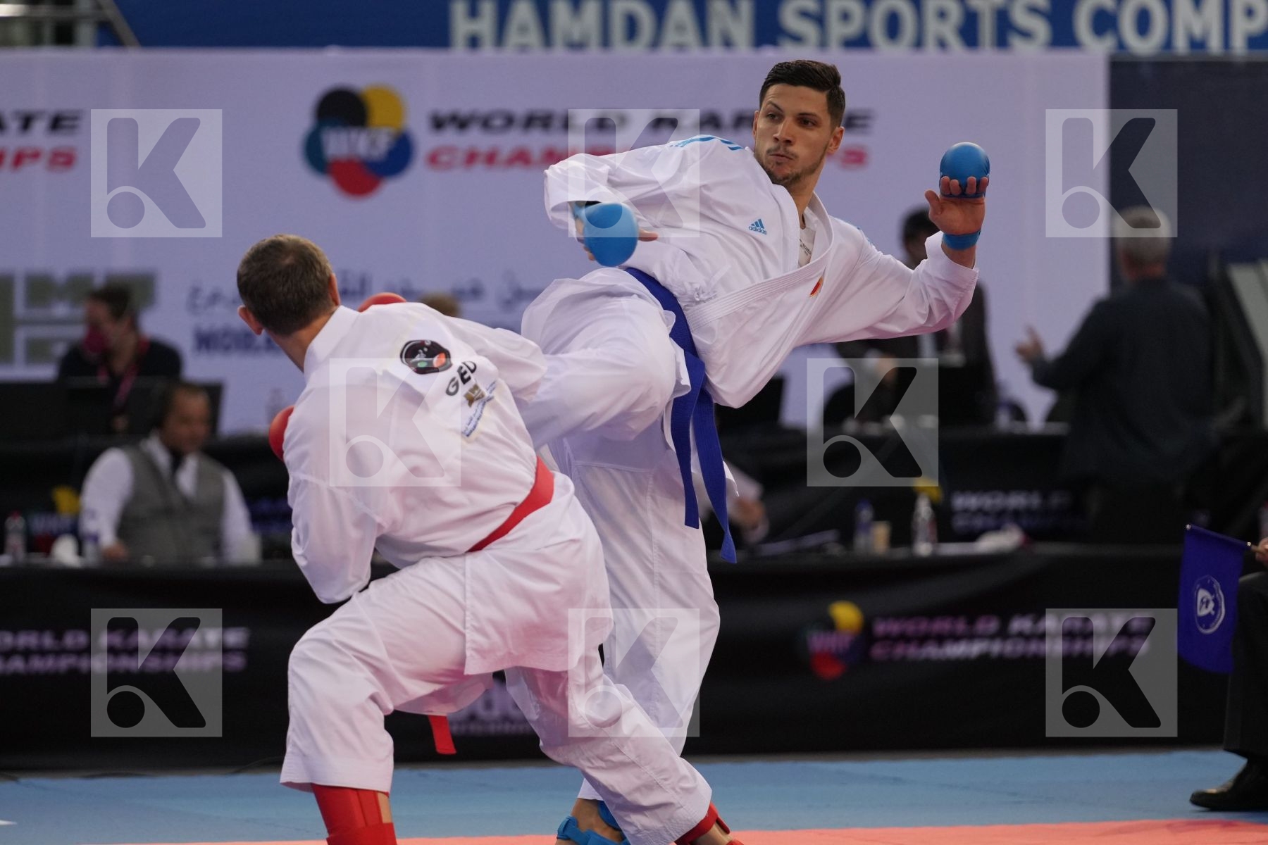 ARKANIA GOGITA (GEORGIA) vs MARINO SIMONE (ITALY) in Male Kumite 84+ Kg - final bout