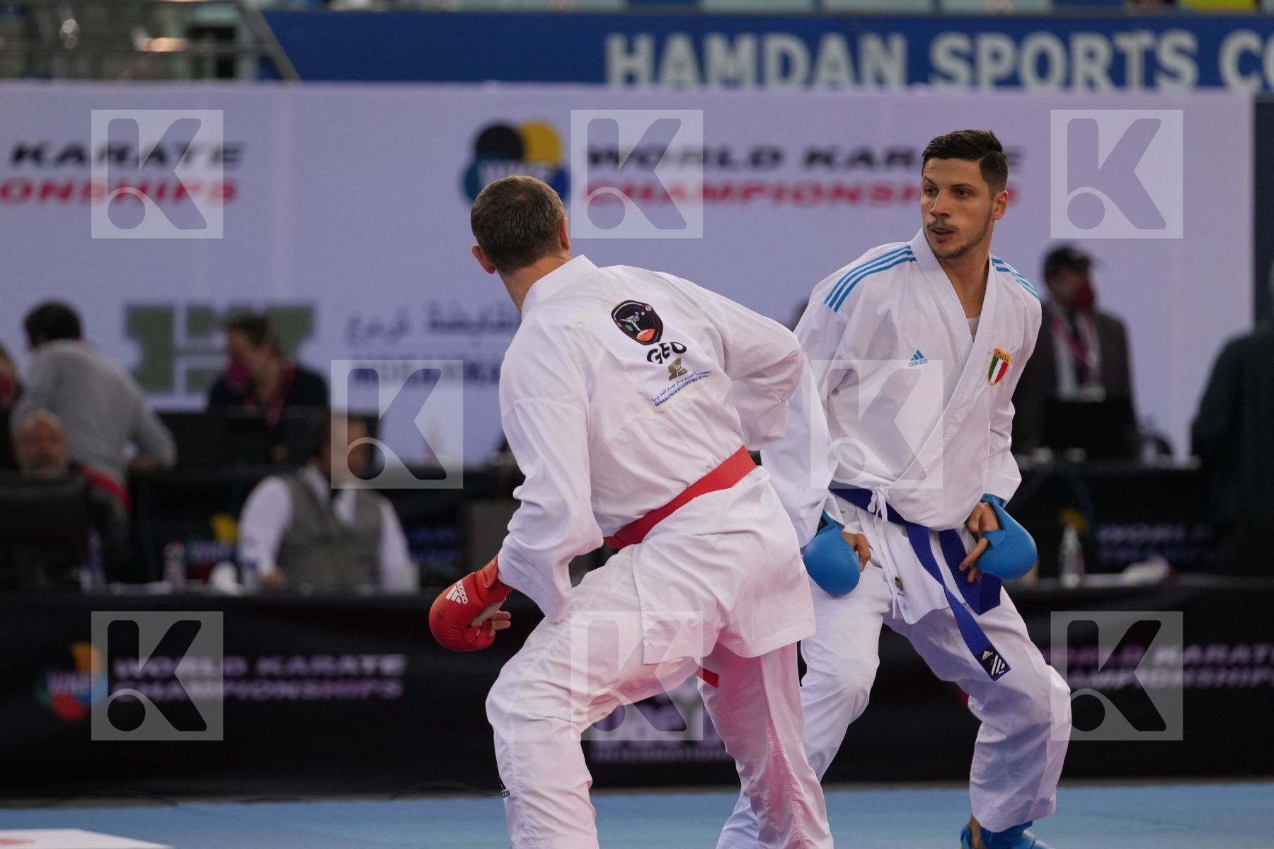 ARKANIA GOGITA (GEORGIA) vs MARINO SIMONE (ITALY) in Male Kumite 84+ Kg - final bout
