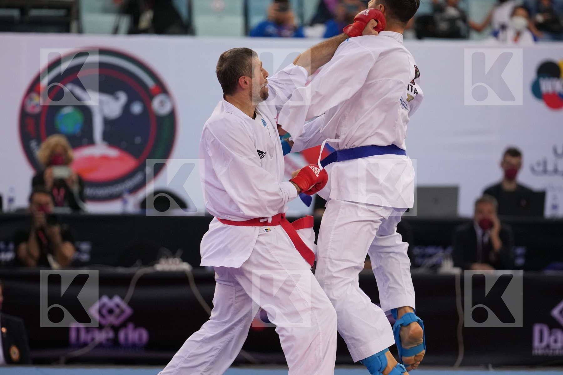 ARKANIA GOGITA (GEORGIA) vs MARINO SIMONE (ITALY) in Male Kumite 84+ Kg - final bout