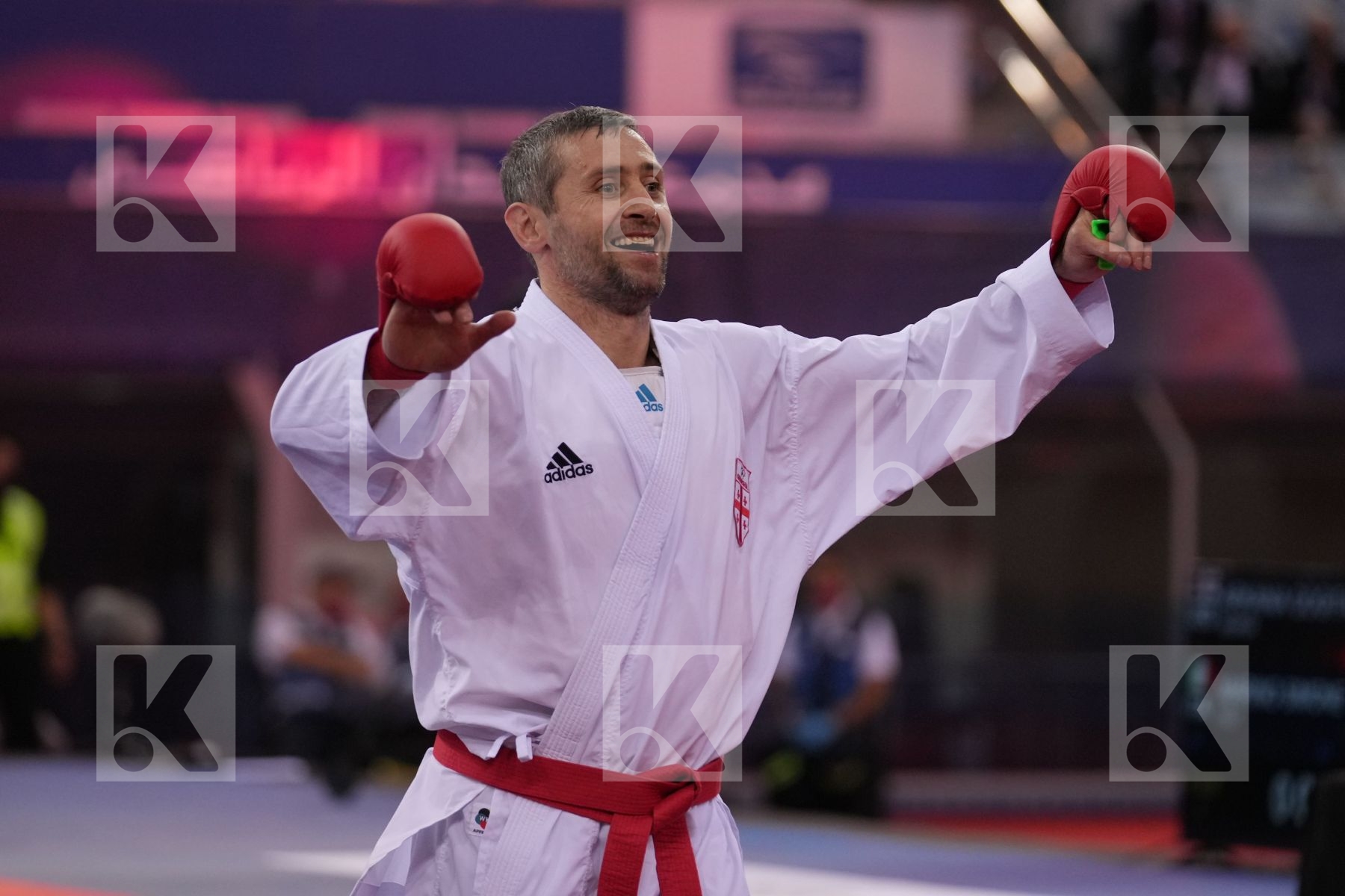 ARKANIA GOGITA (GEORGIA) vs MARINO SIMONE (ITALY) in Male Kumite 84+ Kg - final bout