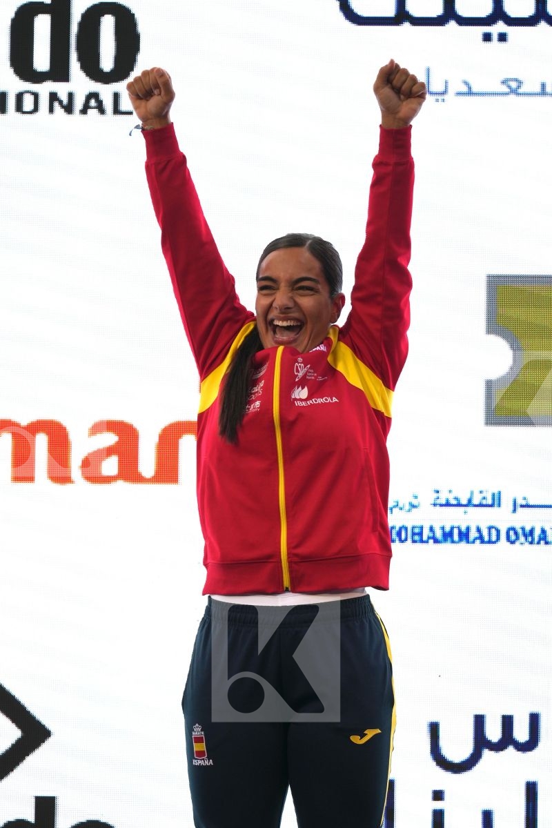 TORRES GARCIA MARIA (SPAIN), OKILA MENNA SHAABAN (EGYPT), BERULTSEVA SOFYA (KAZAKHSTAN), LESJAK LUCIJA (CROATIA) in Female Kumite 68+ Kg - podium ceremony