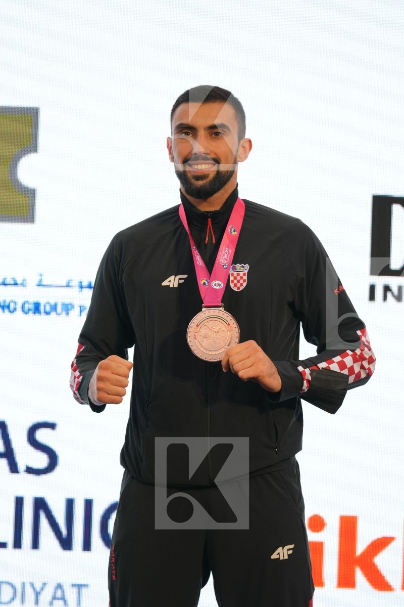 KVESIC ANDJELO (CROATIA) in Male Kumite 84+ Kg - podium ceremony