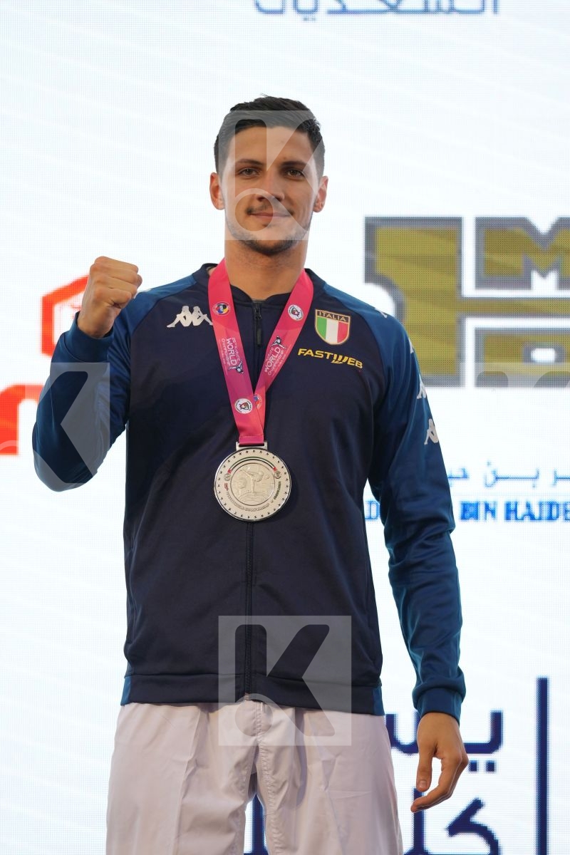 MARINO SIMONE (ITALY) in Male Kumite 84+ Kg - podium ceremony