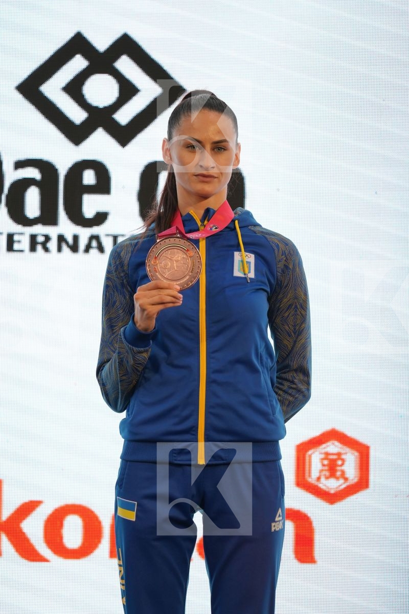 MELNYK HALYNA (UKRAINE) in Female Kumite -68 Kg - podium ceremony