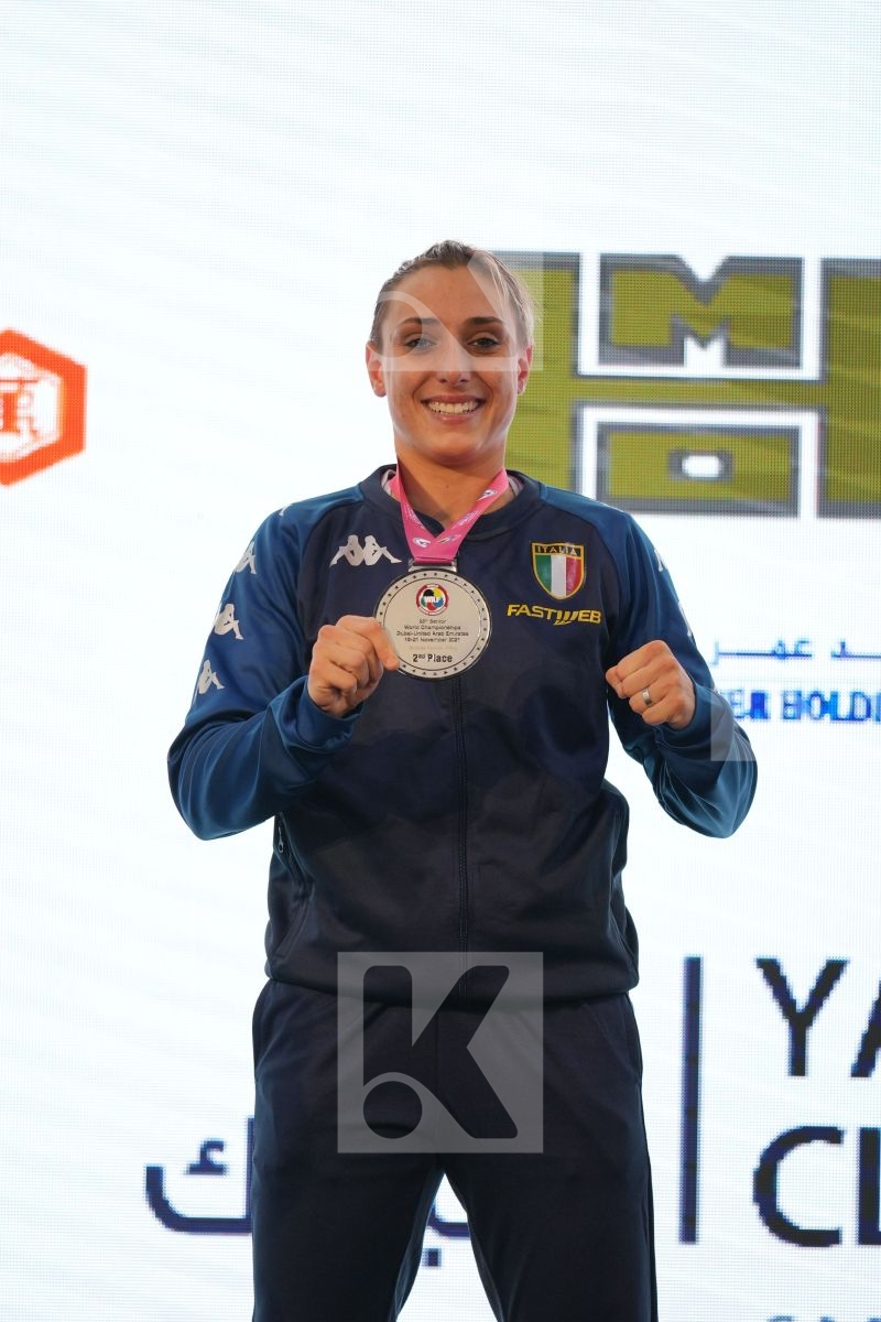 SEMERARO SILVIA (ITALY) in Female Kumite -68 Kg - podium ceremony