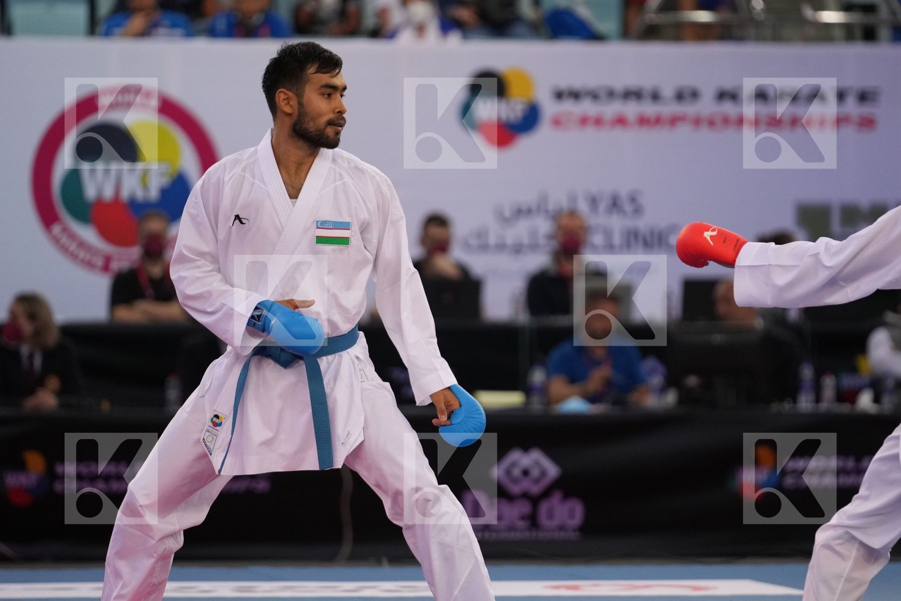 ABDELAZIZ ABDALLA MAMDUH (EGYPT) vs OTABOLAEV DASTONBEK (UZBEKISTAN) in Male Kumite -75 Kg - final bout