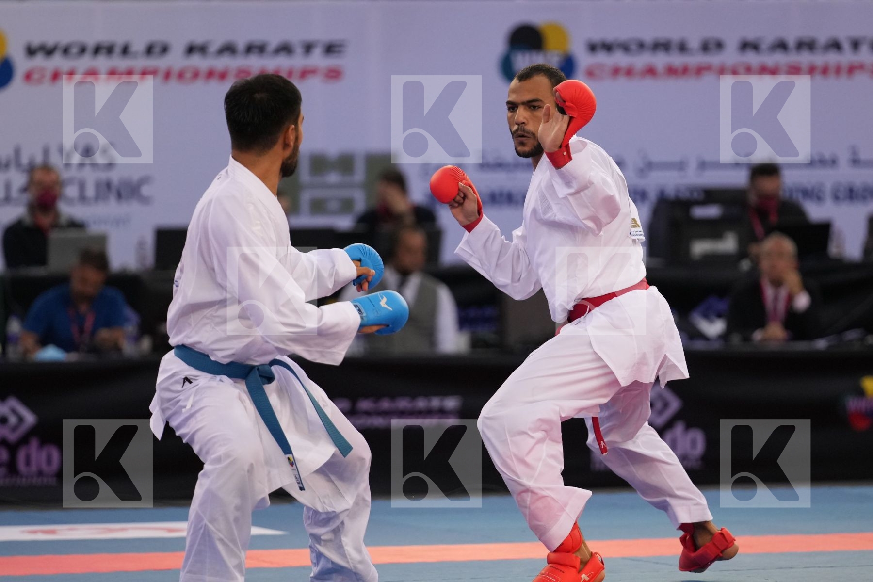 ABDELAZIZ ABDALLA MAMDUH (EGYPT) vs OTABOLAEV DASTONBEK (UZBEKISTAN) in Male Kumite -75 Kg - final bout