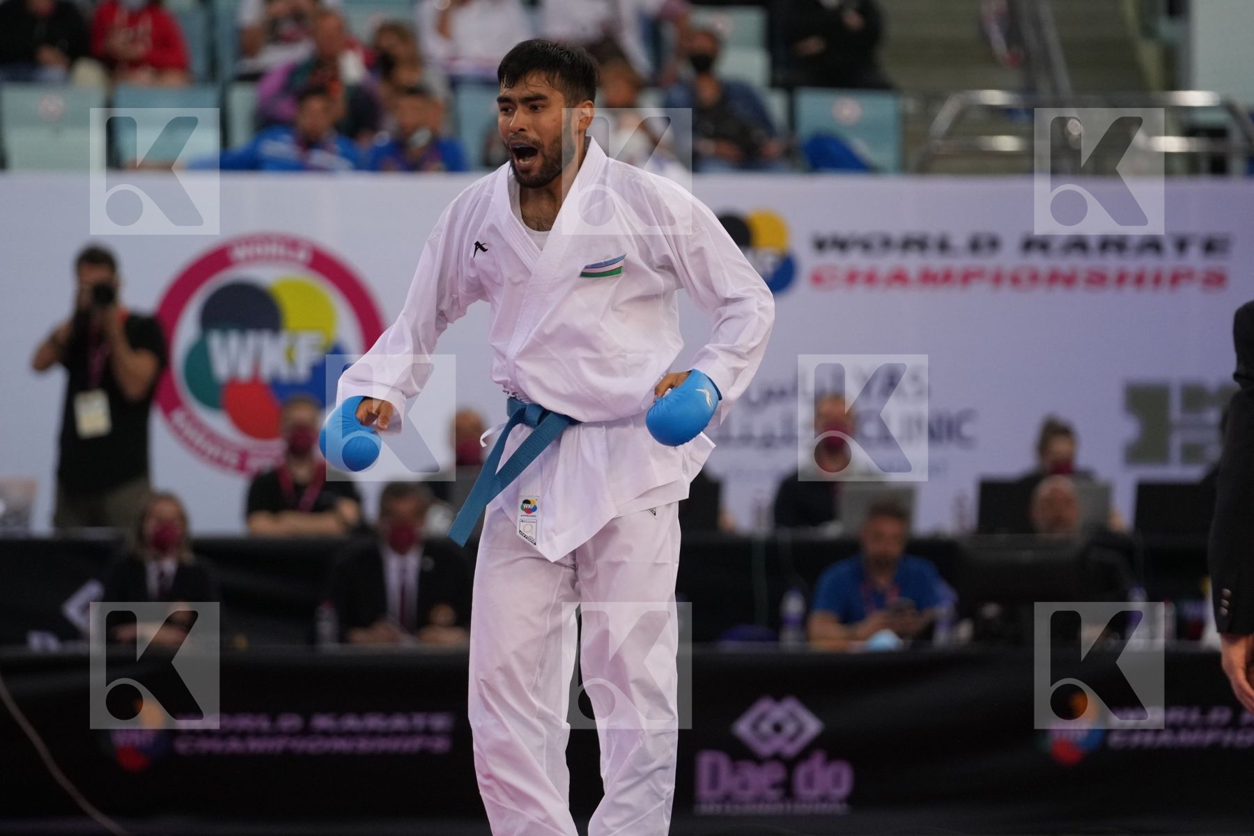 ABDELAZIZ ABDALLA MAMDUH (EGYPT) vs OTABOLAEV DASTONBEK (UZBEKISTAN) in Male Kumite -75 Kg - final bout