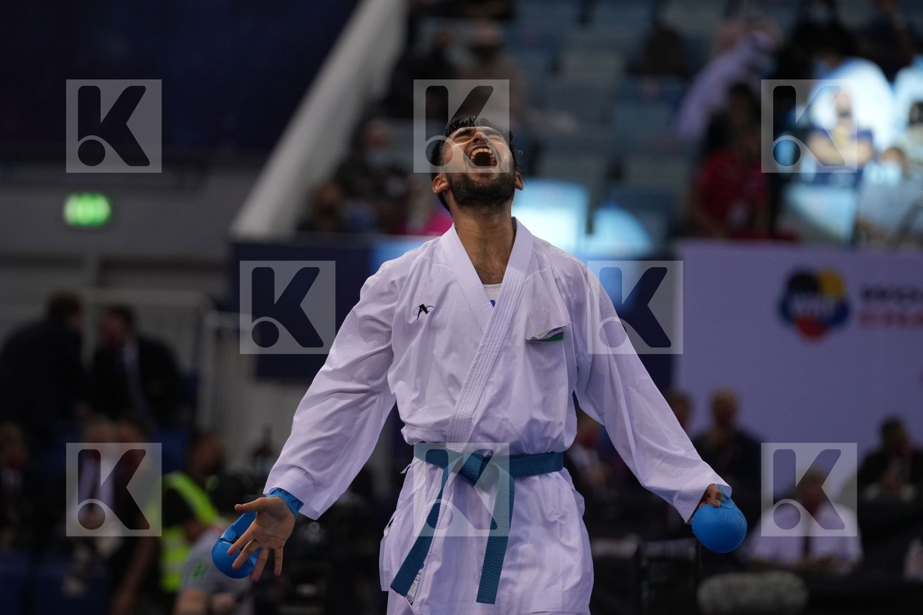 ABDELAZIZ ABDALLA MAMDUH (EGYPT) vs OTABOLAEV DASTONBEK (UZBEKISTAN) in Male Kumite -75 Kg - final bout