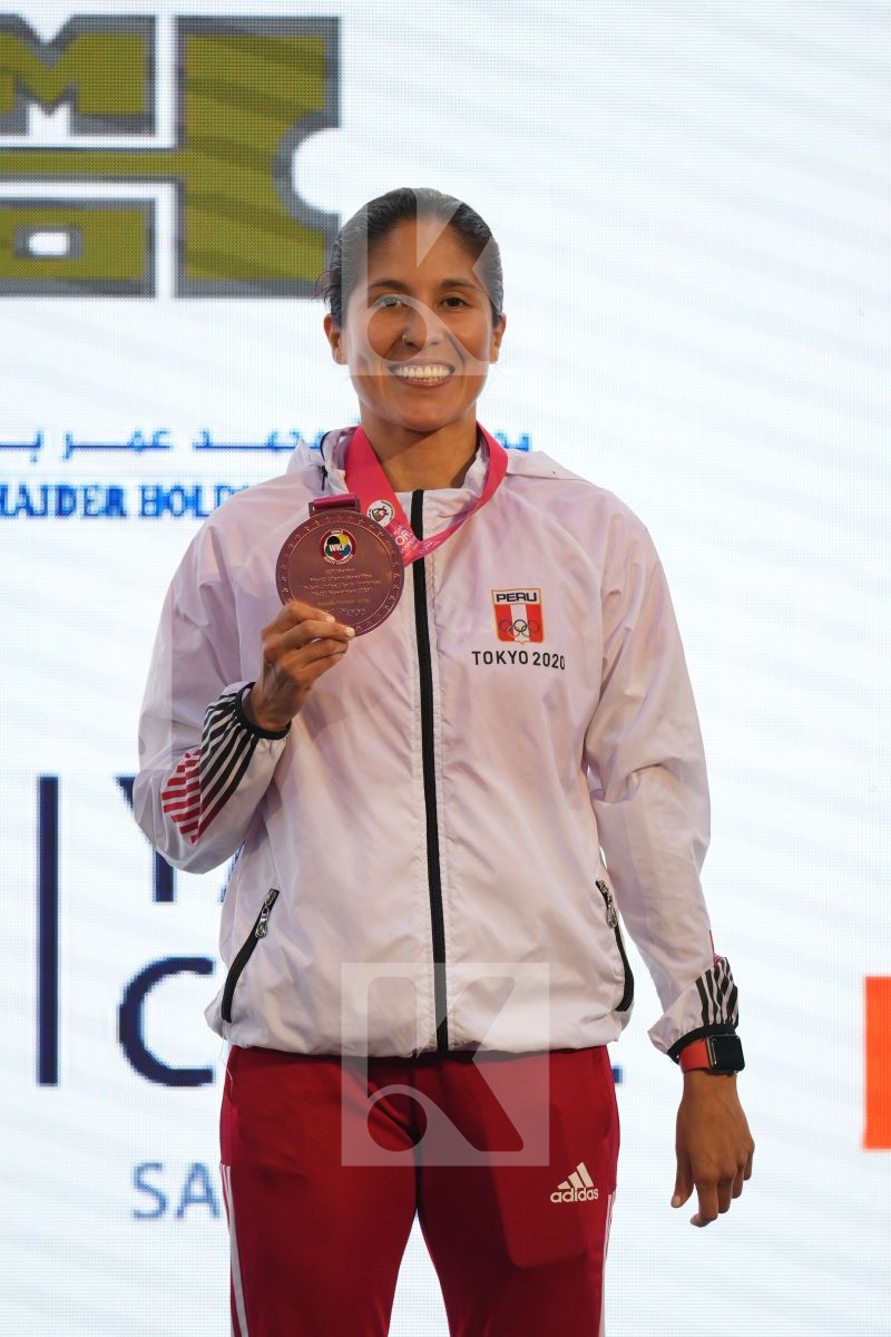 GRANDE ALEXANDRA (PERU) in Female Kumite -61 Kg - podium ceremony