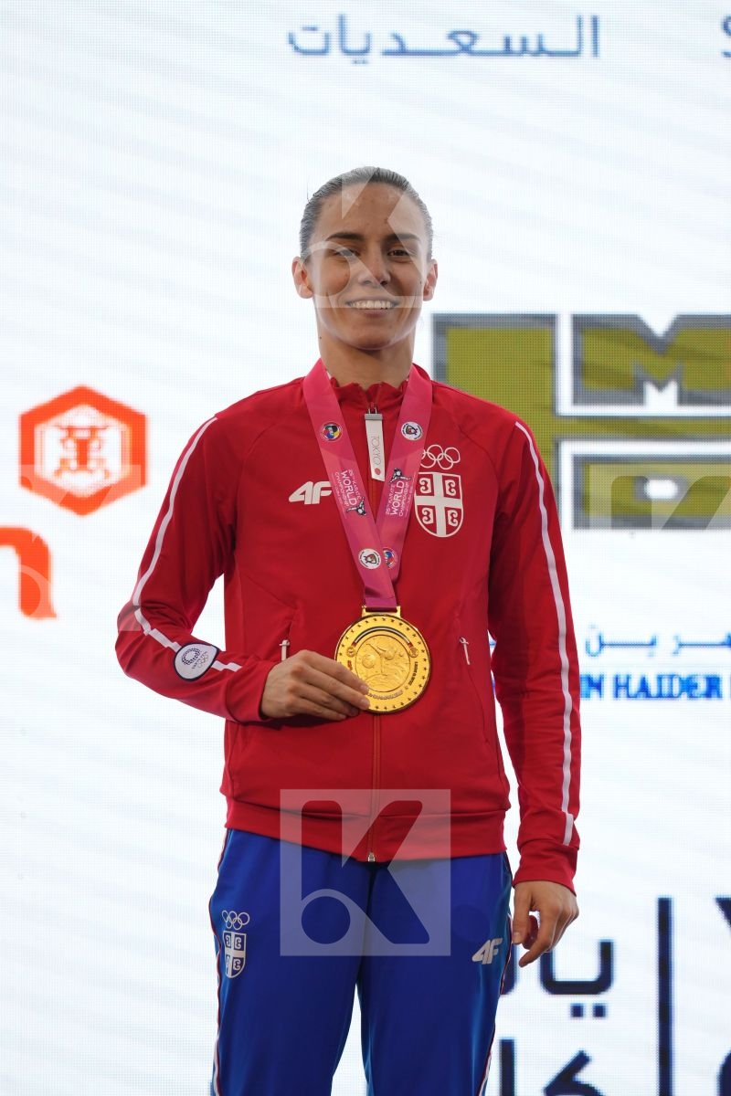 PREKOVIC JOVANA (SERBIA) in Female Kumite -61 Kg - podium ceremony