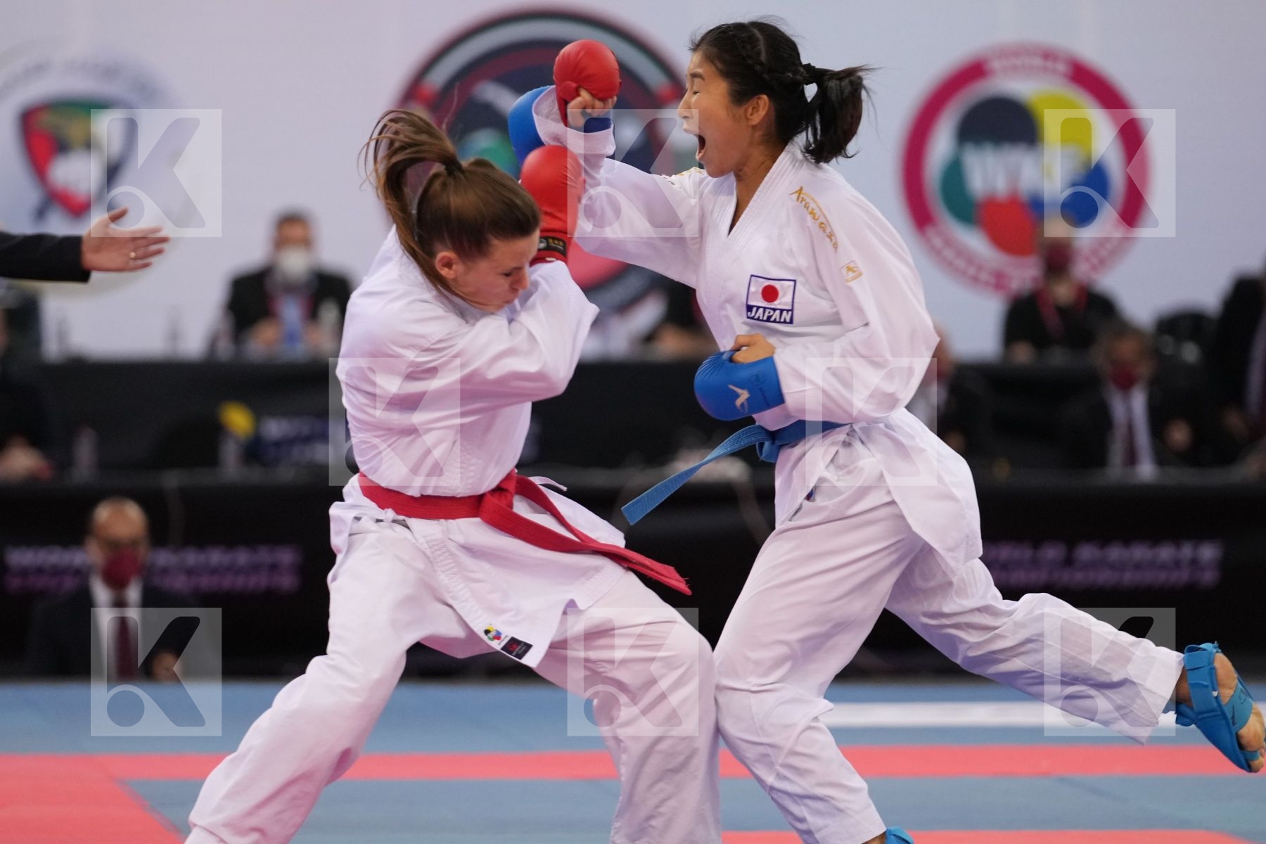 HUBRICH SHARA (GERMANY) vs MIYAHARA MIHO (JAPAN) in Female Kumite -50 Kg - final bout