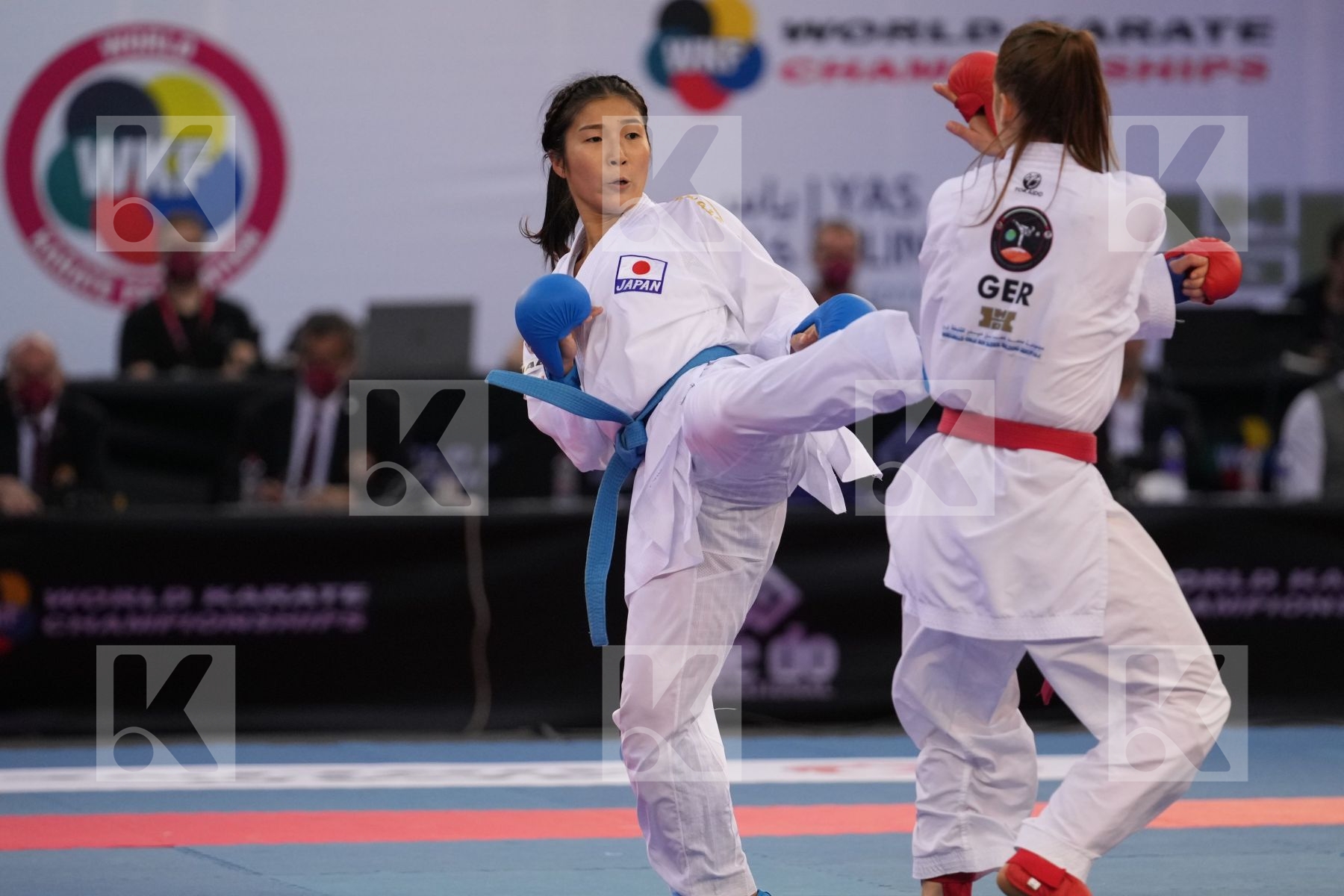 HUBRICH SHARA (GERMANY) vs MIYAHARA MIHO (JAPAN) in Female Kumite -50 Kg - final bout