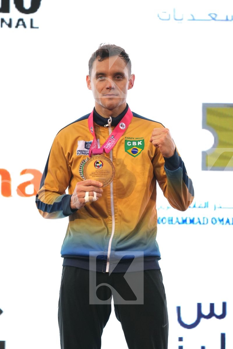 BROSE DOUGLAS (BRAZIL) in Male Kumite -60 Kg - podium ceremony