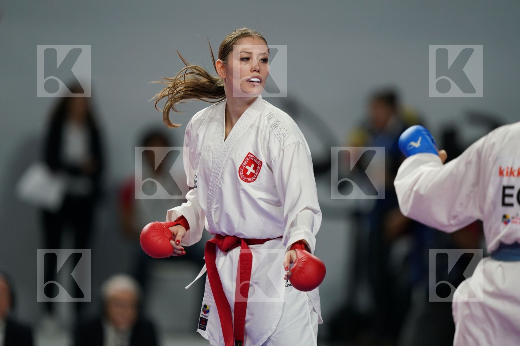 RAMONA BRUEDERLIN (SWITZERLAND) vs SHYMAA ABOUEL YAZED (EGYPT) in Senior Kumite 68+ Kg - Bronze bout