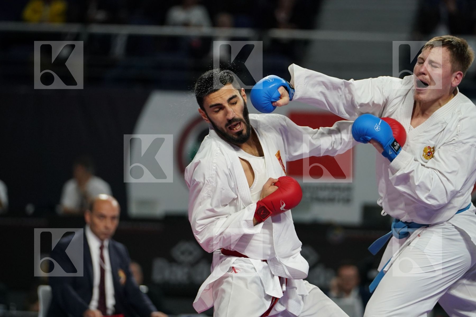 ALPARSLAN YAMANOGLU (TURKEY) vs ALEXANDER PSHENITSYN (RUSSIAN FEDERATION) in Senior Kumite 84+ Kg - Bronze bout