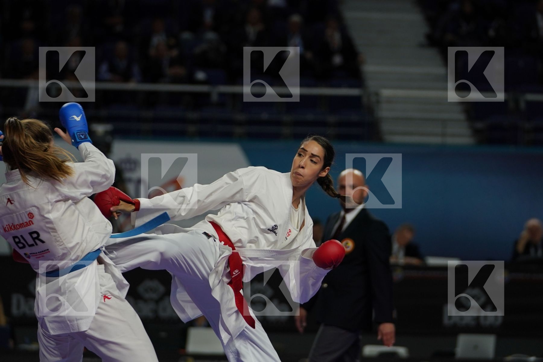 LAMYA MATOUB (ALGERIA) vs MARYIA ALIAKSEYEVA (BELARUS) in Senior Kumite Ð 68 Kg - Bronze bout