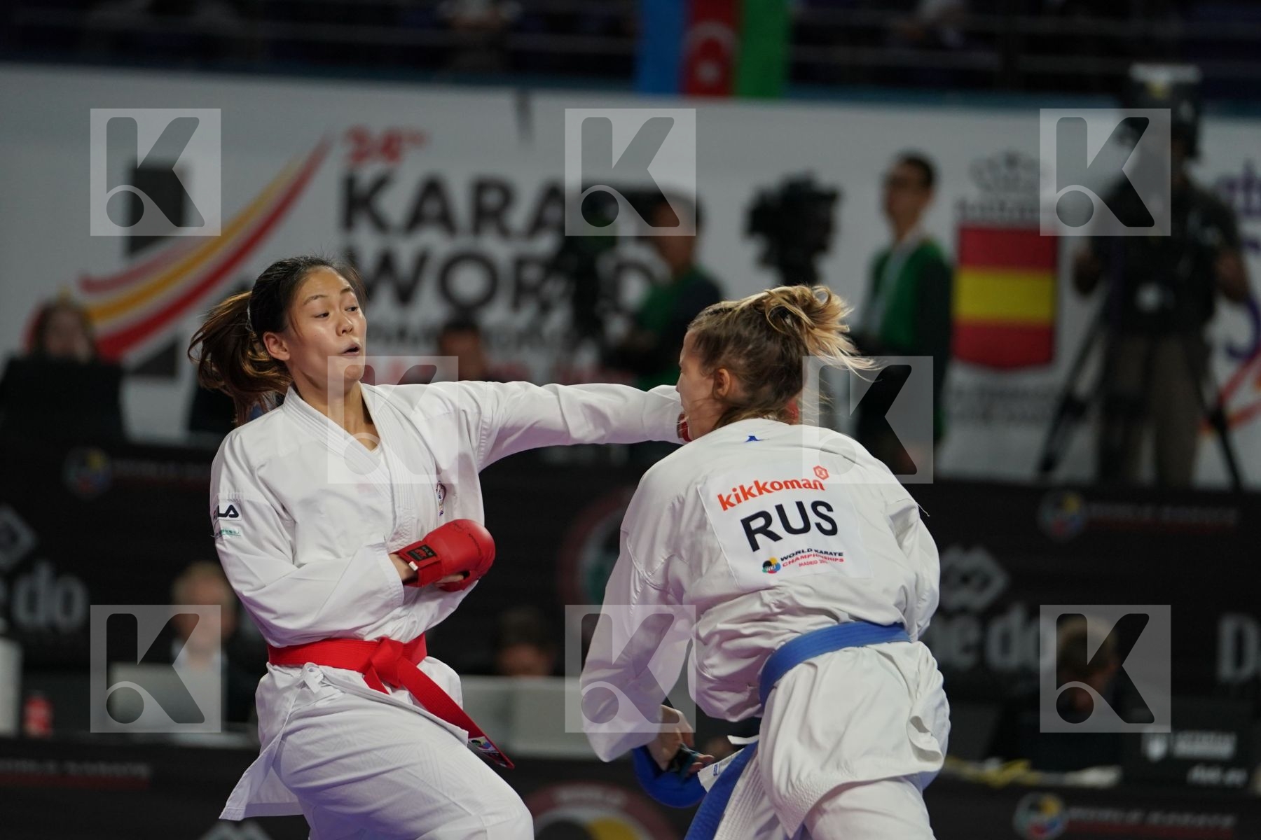 TZU-YUN WEN (CHINESE TAIPEI) vs VALERIIA ALEKHINA (RUSSIAN FEDERATION) in Senior Kumite -55 Kg - Bronze bout