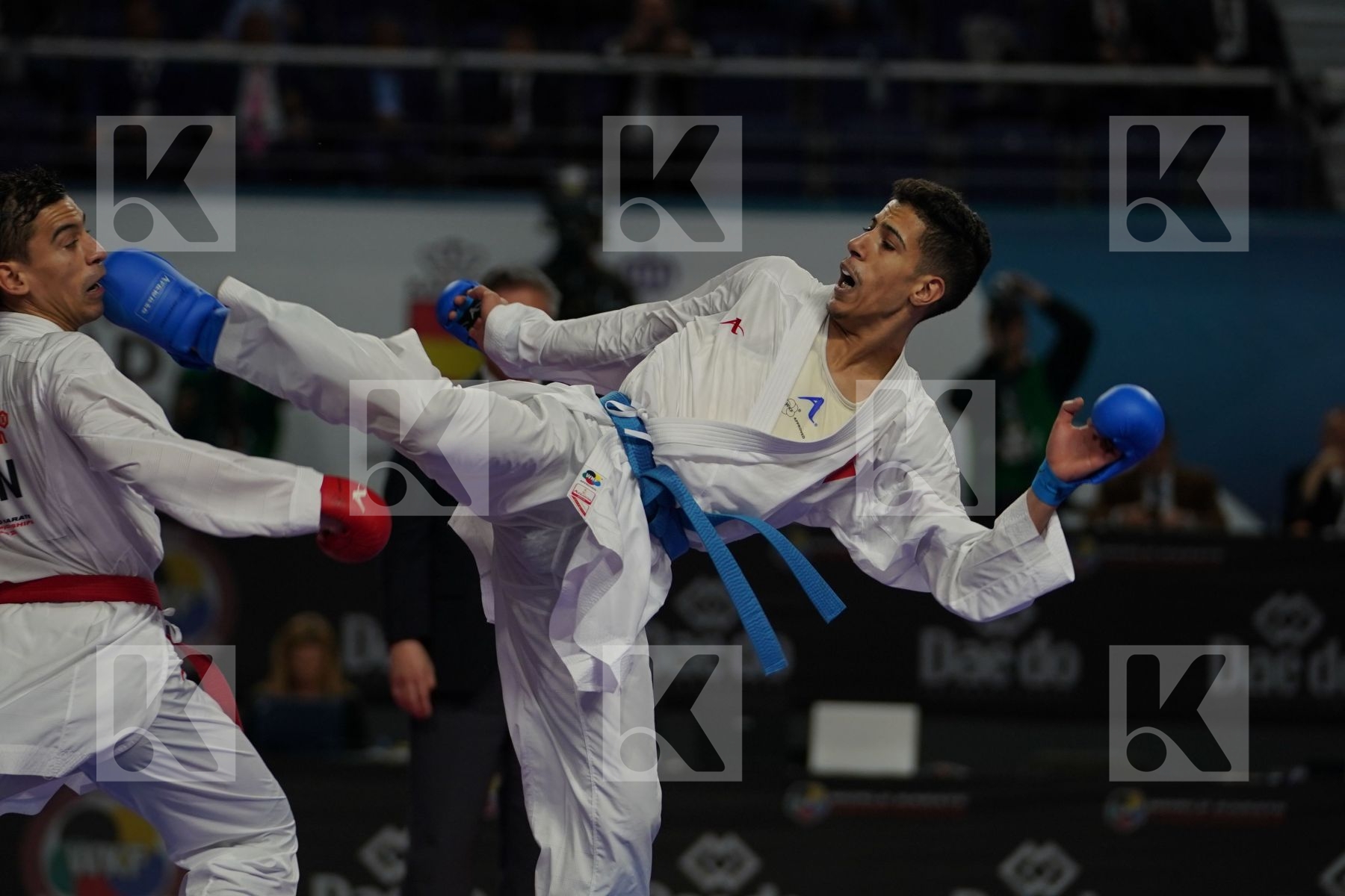 JOVANNI MARTINEZ (VENEZUELA) vs ABDESSALAM AMEKNASSI (MOROCCO in Senior Kumite -60 Kg - Bronze bout