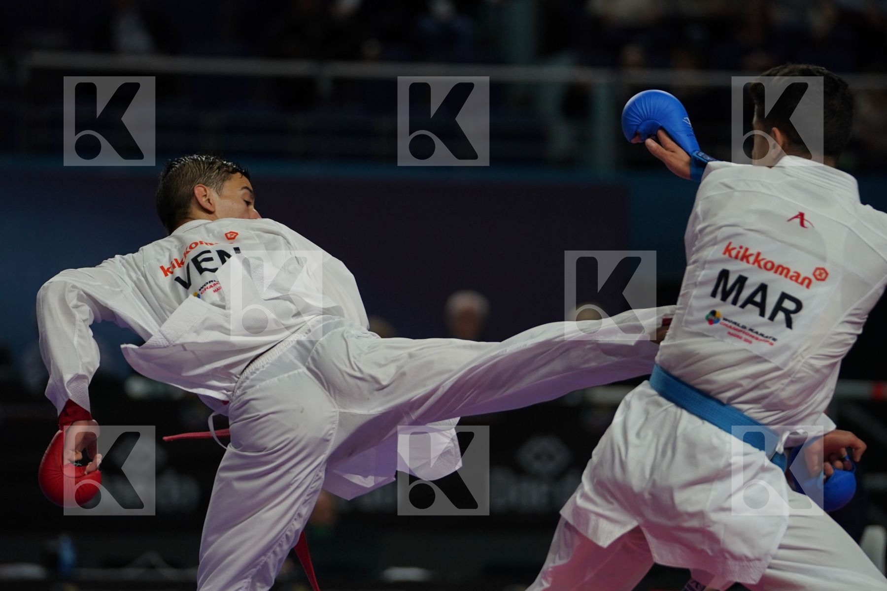 JOVANNI MARTINEZ (VENEZUELA) vs ABDESSALAM AMEKNASSI (MOROCCO in Senior Kumite -60 Kg - Bronze bout