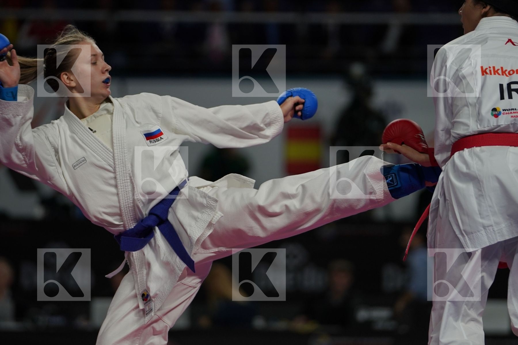 SARA BAHMANYAR (ISLAMIC REPUBLIC OF IRAN) vs TATIANA RYBALCHENKO (RUSSIAN FEDERATION) in Senior Kumite -50 Kg - Bronze bout