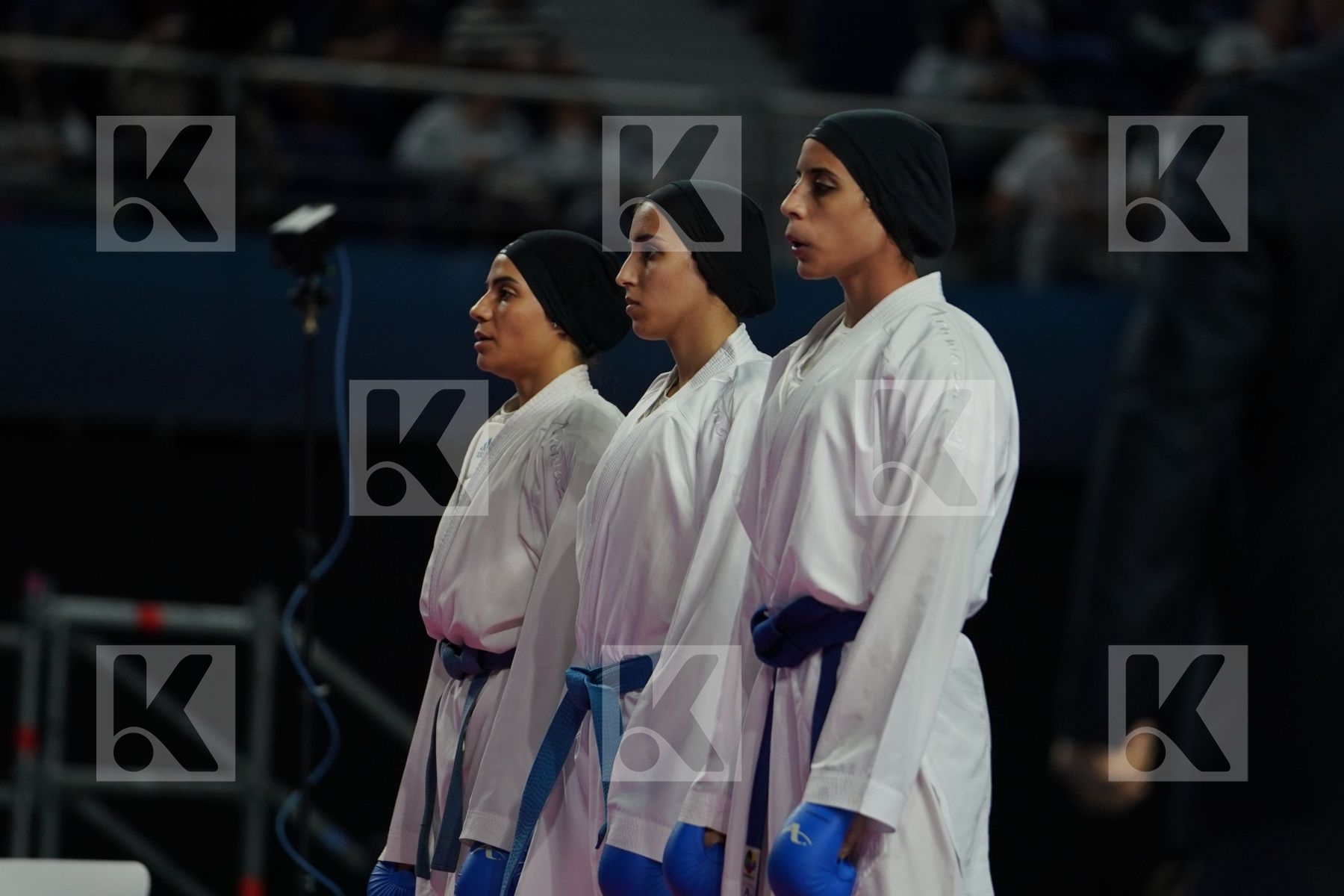 Switzerland (BRUEDERLIN, KORNFELD, QUIRICI, RADJENOVIC) vs EGYPT (ABDELAZIZ, ABOUEL_YAZED, AHMED, LOTFY) in Senior Team Female Kata - Bronze bout