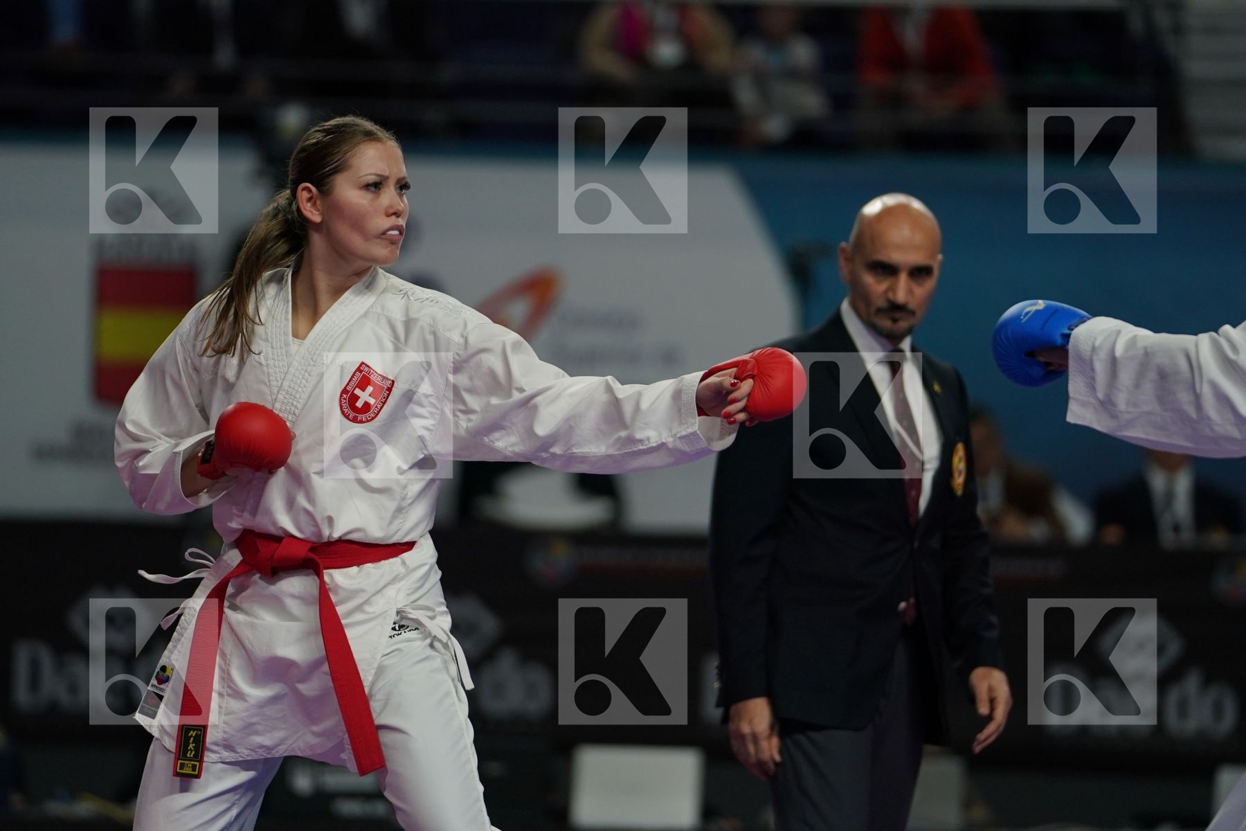 Switzerland (BRUEDERLIN, KORNFELD, QUIRICI, RADJENOVIC) vs EGYPT (ABDELAZIZ, ABOUEL_YAZED, AHMED, LOTFY) in Senior Team Female Kata - Bronze bout