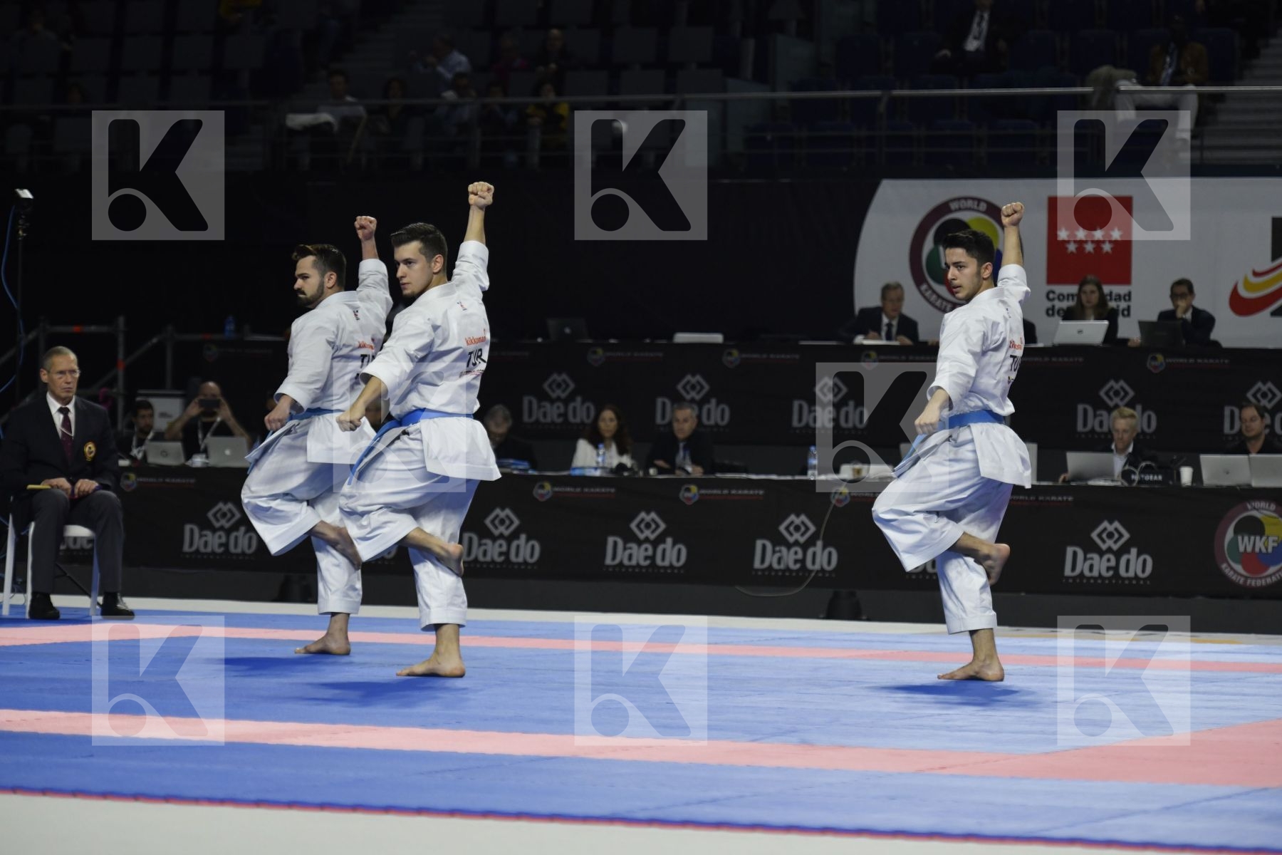 IRAN (DELIKHOUN, SHAHRJERDI, ZAND) vs TURKEY (DURAN, GOKTAS, SOFUOGLU) in Senior Team Male Kata - Bronze bout