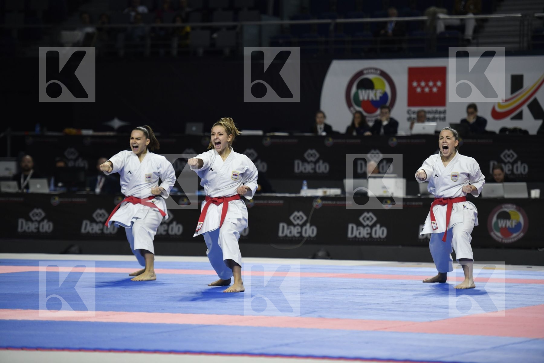SERBIA (DJURDJEVIC, MATICKI, PIPERIN) vs ITALY (BATTAGLIA, D'ONOFRIO, PEZZETTI) in Senior Team Female Kata - Bronze bout