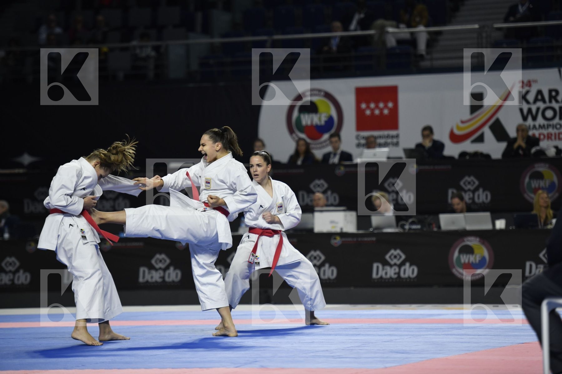 SERBIA (DJURDJEVIC, MATICKI, PIPERIN) vs ITALY (BATTAGLIA, D'ONOFRIO, PEZZETTI) in Senior Team Female Kata - Bronze bout