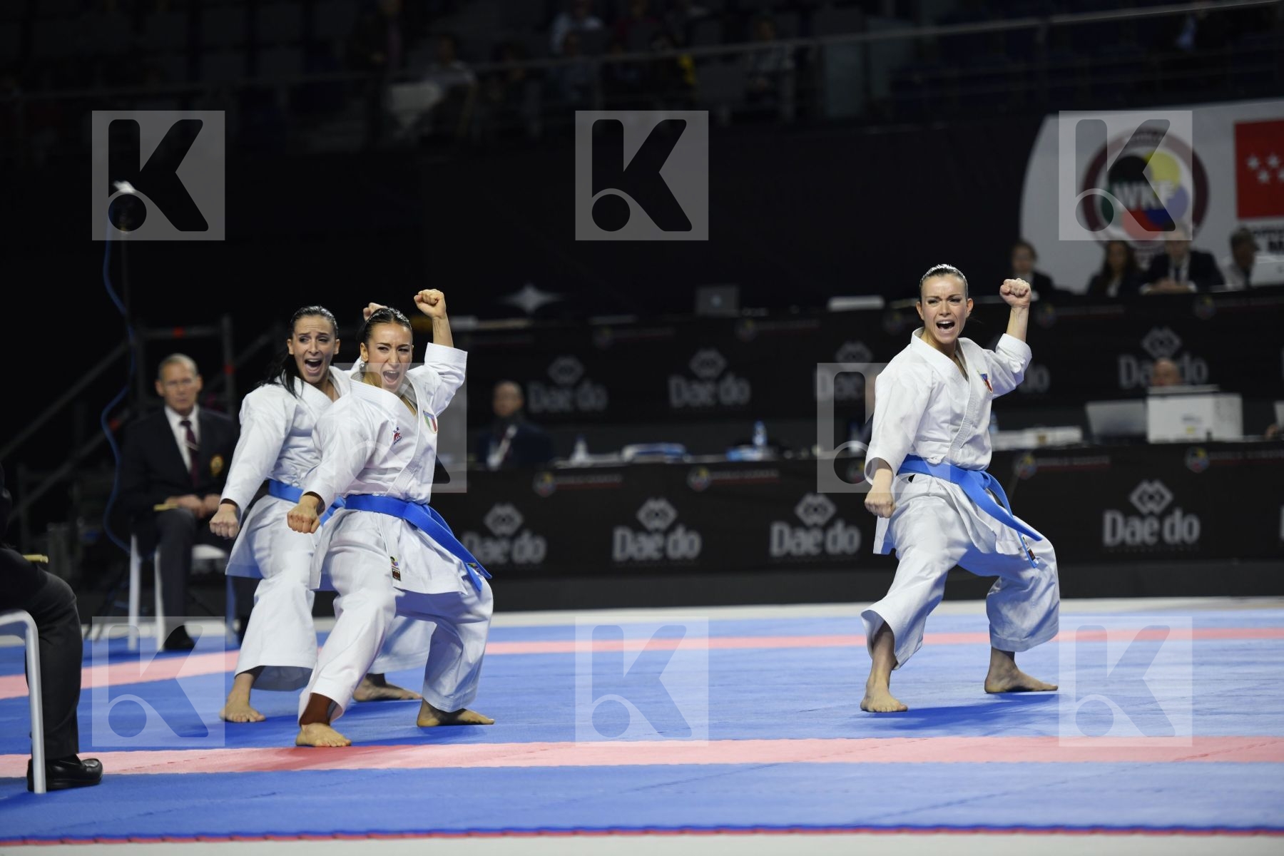 SERBIA (DJURDJEVIC, MATICKI, PIPERIN) vs ITALY (BATTAGLIA, D'ONOFRIO, PEZZETTI) in Senior Team Female Kata - Bronze bout