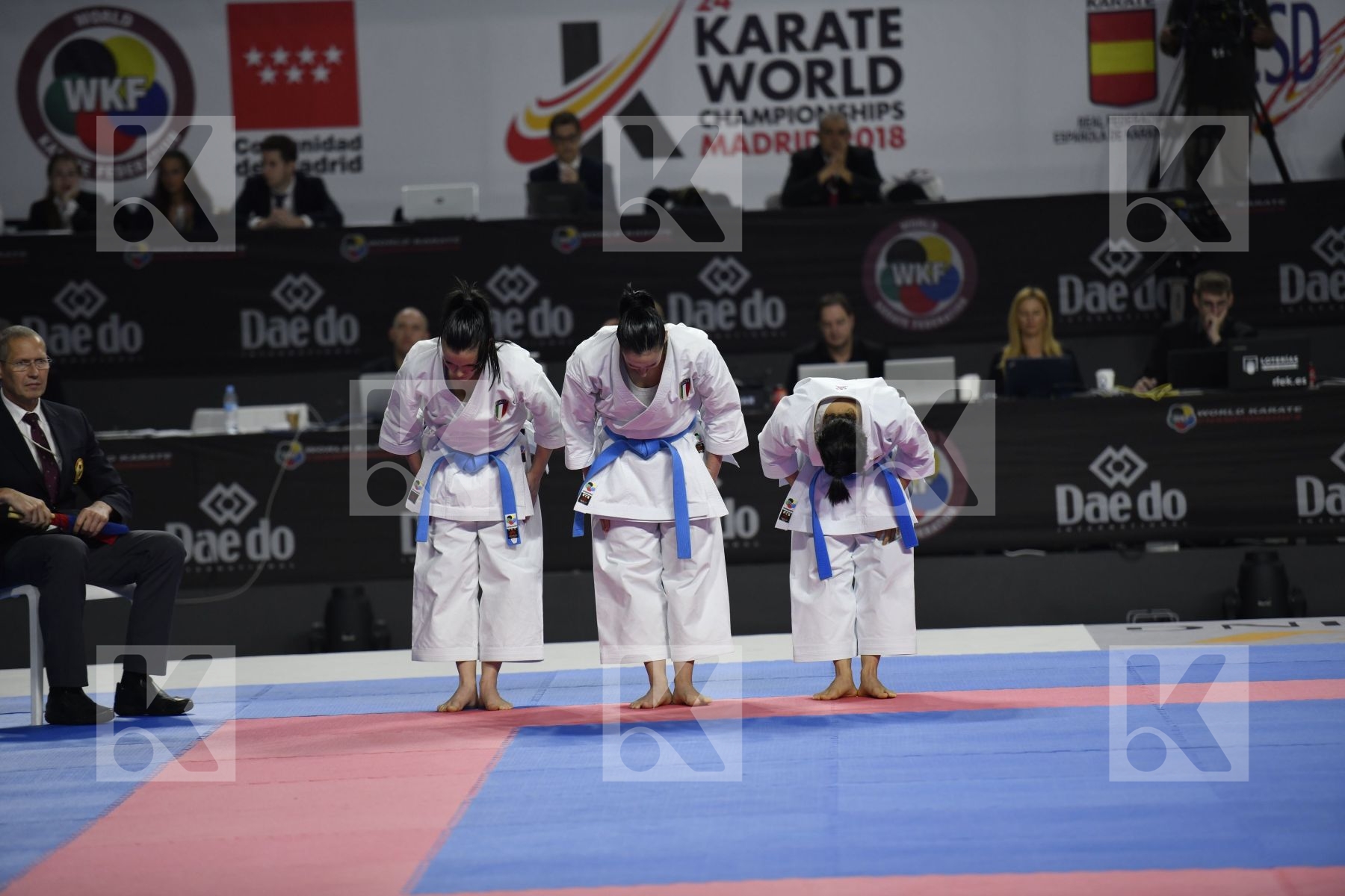 SERBIA (DJURDJEVIC, MATICKI, PIPERIN) vs ITALY (BATTAGLIA, D'ONOFRIO, PEZZETTI) in Senior Team Female Kata - Bronze bout
