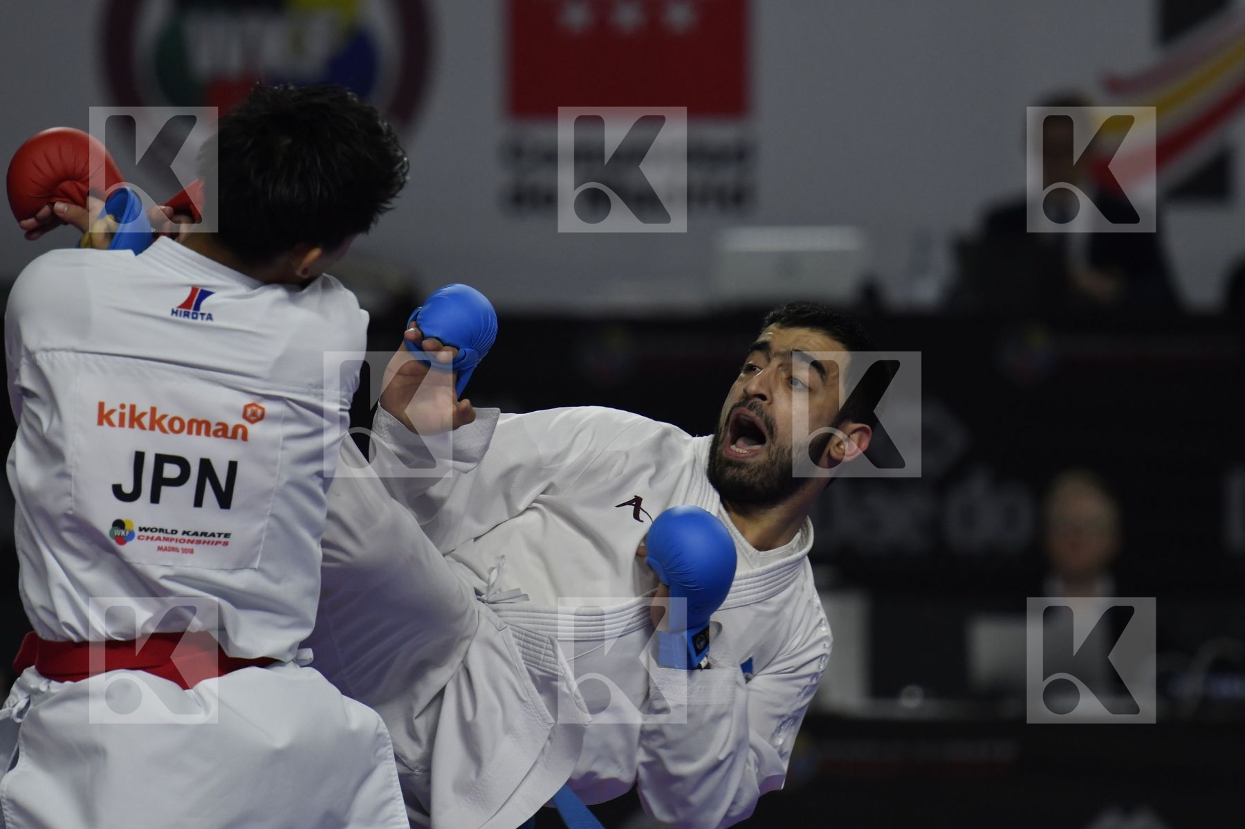 JAPAN (ANDO, ARAGA, KAGAWA, MORI, NISHIMURA, SAKIYAMA, SHIMADA) vs AZERBAIJAN (ABDULLAYEV, AGHALARZADE, AGHAYEV, ATAMOV, GURBANLI, HASANOV, HASANOV) in Senior Team Male Kumite - Bronze bout