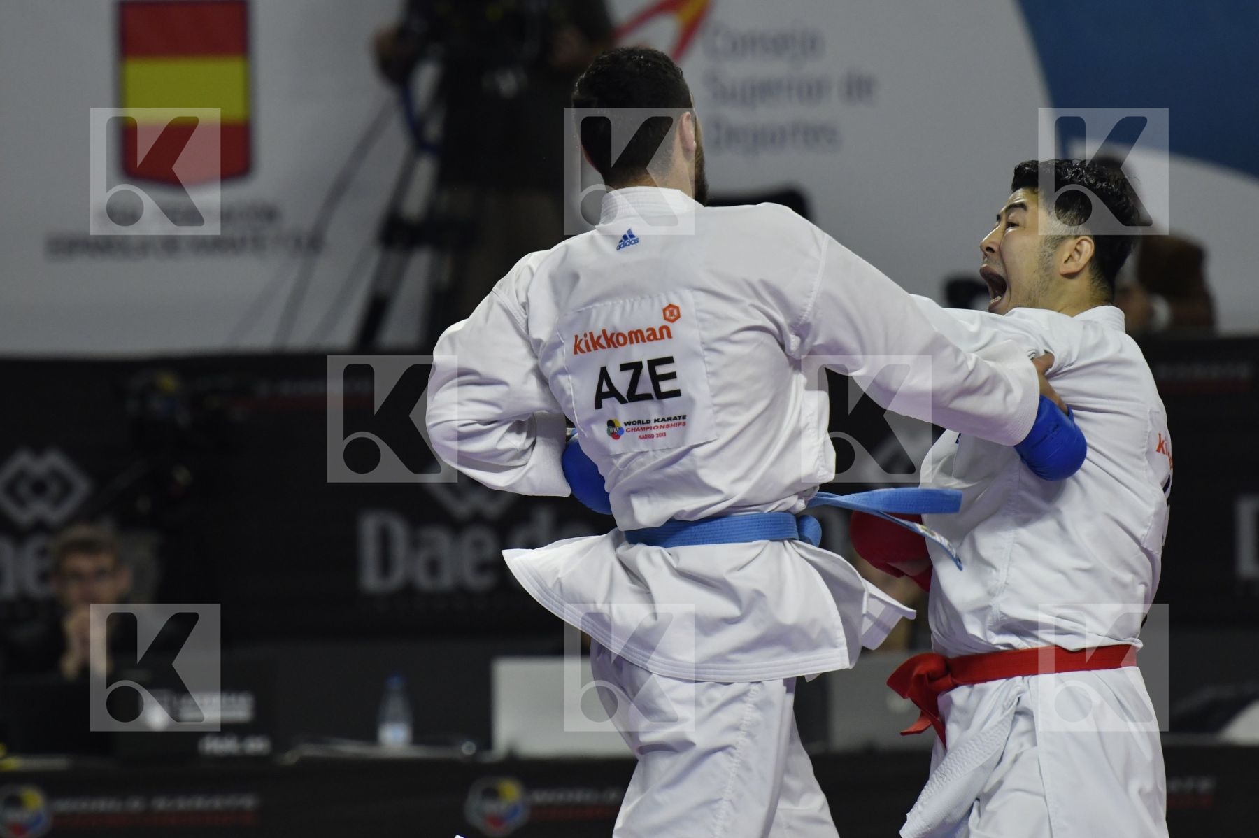 JAPAN (ANDO, ARAGA, KAGAWA, MORI, NISHIMURA, SAKIYAMA, SHIMADA) vs AZERBAIJAN (ABDULLAYEV, AGHALARZADE, AGHAYEV, ATAMOV, GURBANLI, HASANOV, HASANOV) in Senior Team Male Kumite - Bronze bout