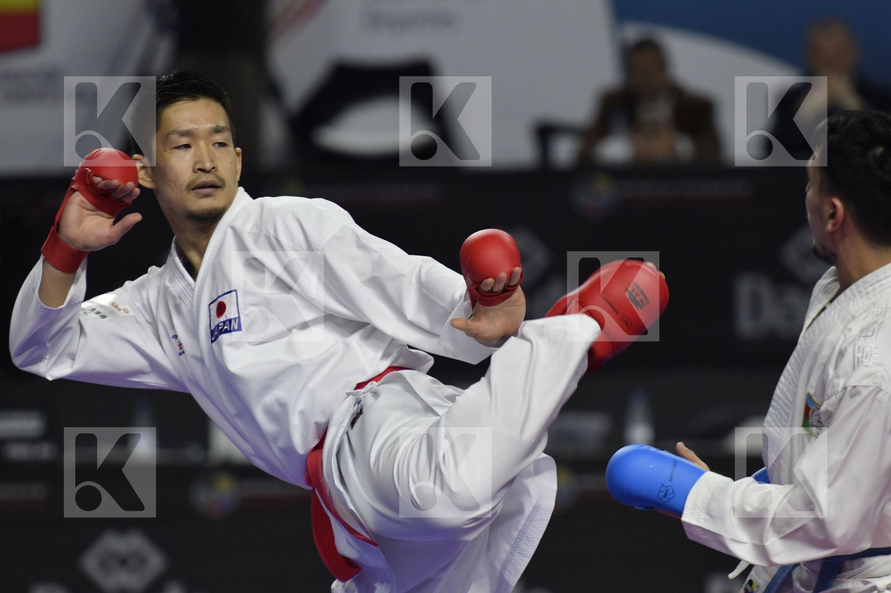 JAPAN (ANDO, ARAGA, KAGAWA, MORI, NISHIMURA, SAKIYAMA, SHIMADA) vs AZERBAIJAN (ABDULLAYEV, AGHALARZADE, AGHAYEV, ATAMOV, GURBANLI, HASANOV, HASANOV) in Senior Team Male Kumite - Bronze bout