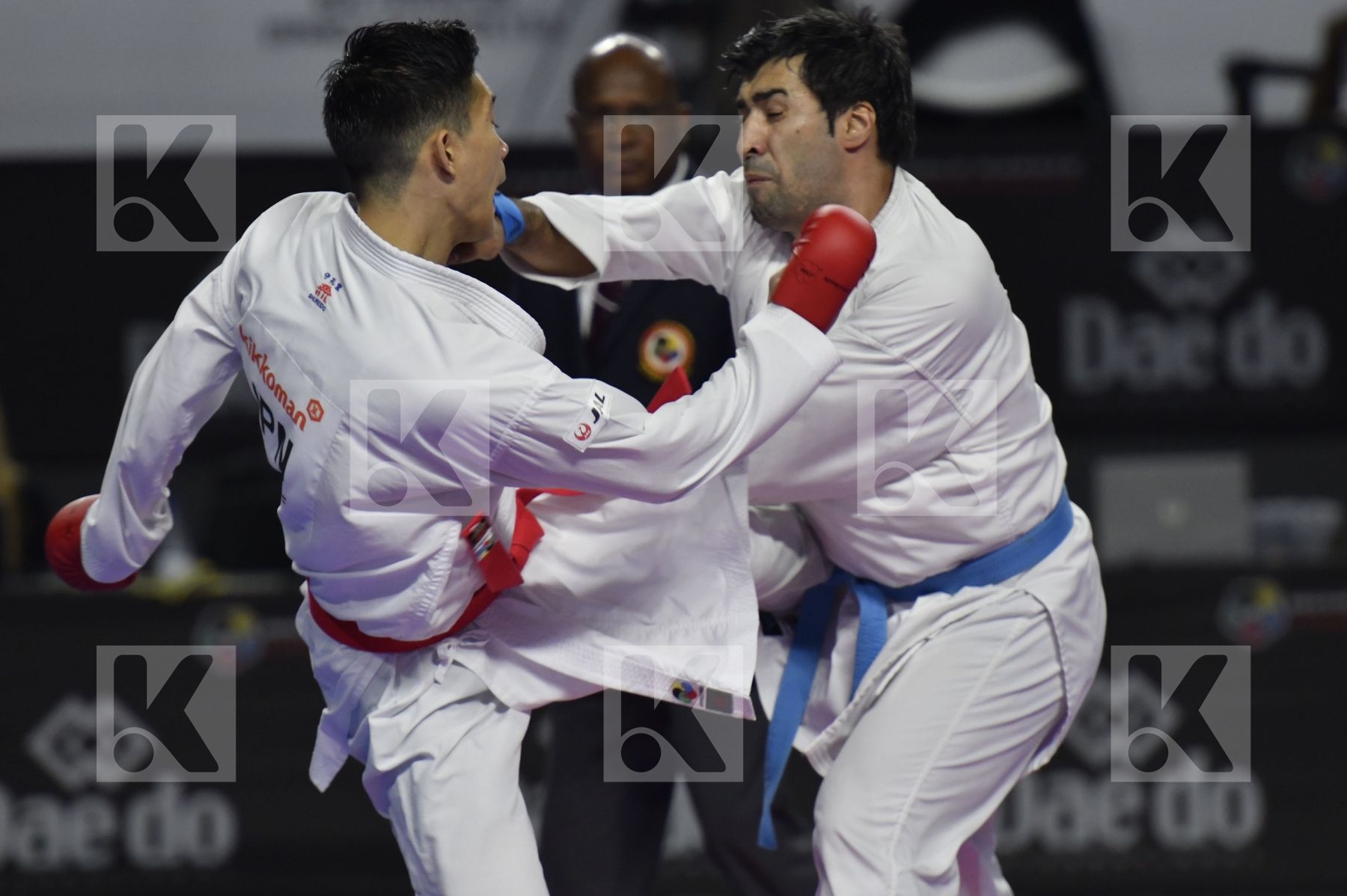 JAPAN (ANDO, ARAGA, KAGAWA, MORI, NISHIMURA, SAKIYAMA, SHIMADA) vs AZERBAIJAN (ABDULLAYEV, AGHALARZADE, AGHAYEV, ATAMOV, GURBANLI, HASANOV, HASANOV) in Senior Team Male Kumite - Bronze bout
