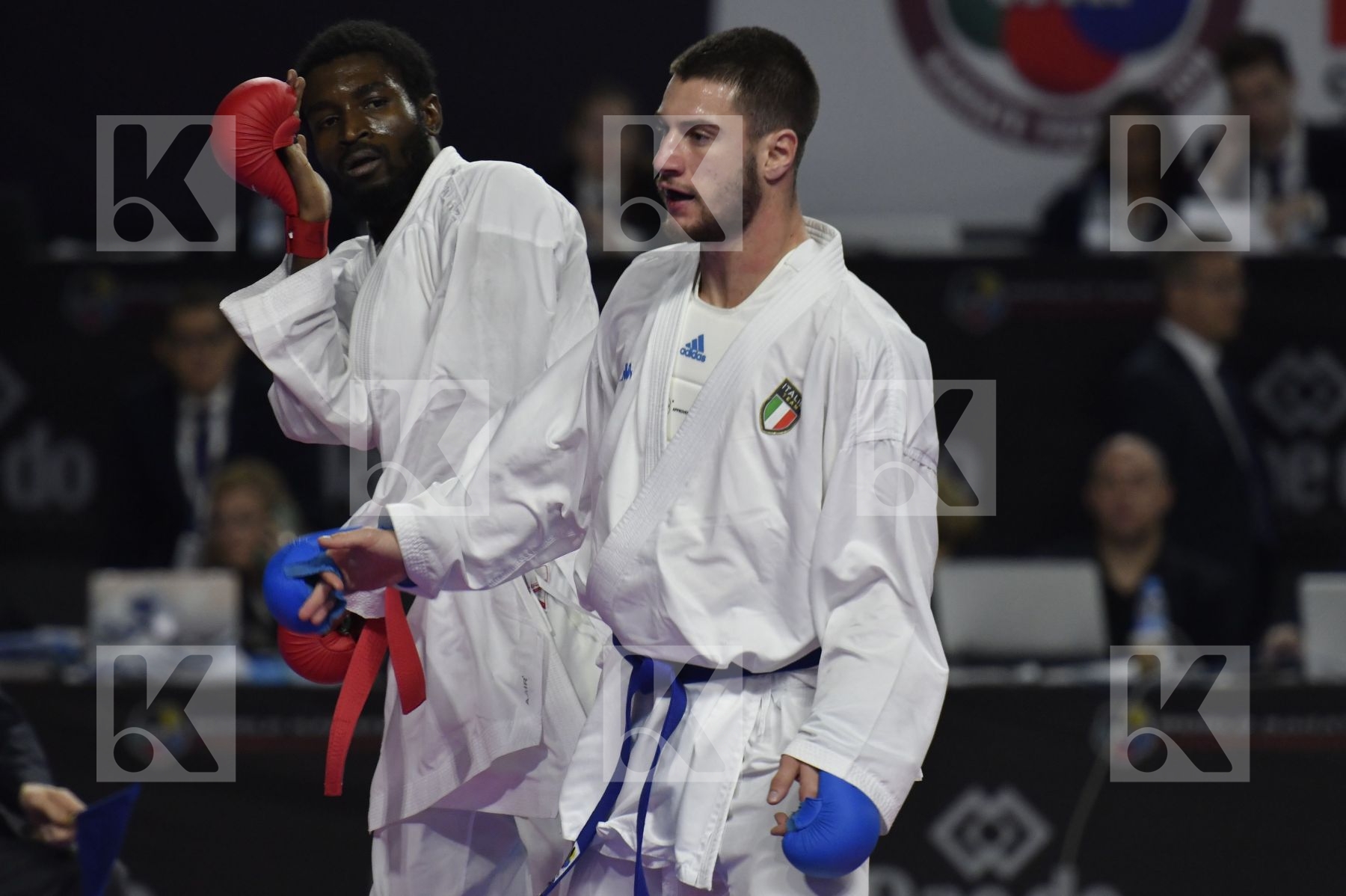 SENEGAL (CISSE, DIOP, GUEYE, MBAYE, NDOUR, SENE) vs ITALY (EL SHARABY, JENDOUBI, MAESTRI, MARESCA, MARINO, MARTINA, MINARDI) in Senior Team Male Kumite - Bronze bout