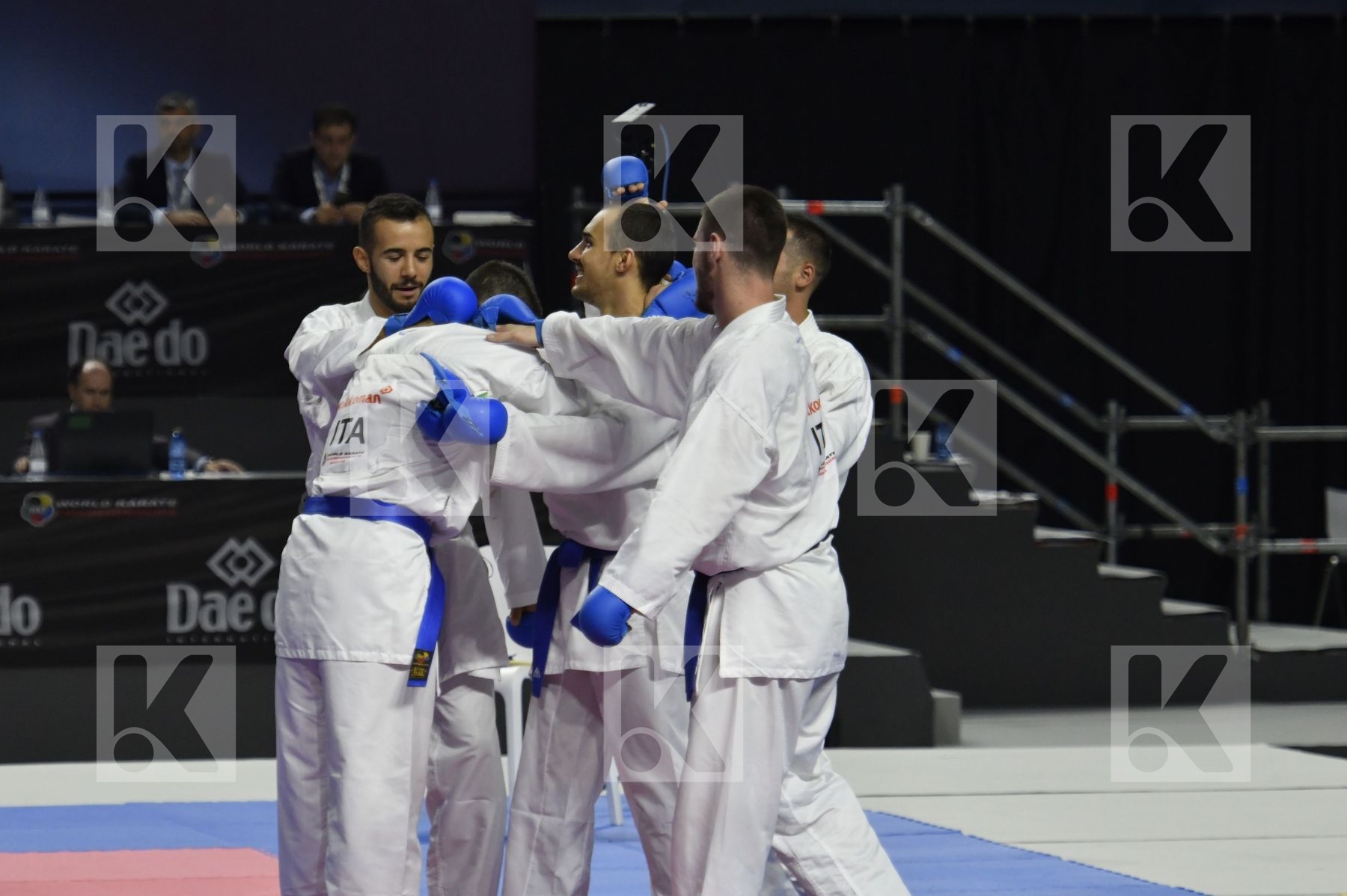 SENEGAL (CISSE, DIOP, GUEYE, MBAYE, NDOUR, SENE) vs ITALY (EL SHARABY, JENDOUBI, MAESTRI, MARESCA, MARINO, MARTINA, MINARDI) in Senior Team Male Kumite - Bronze bout