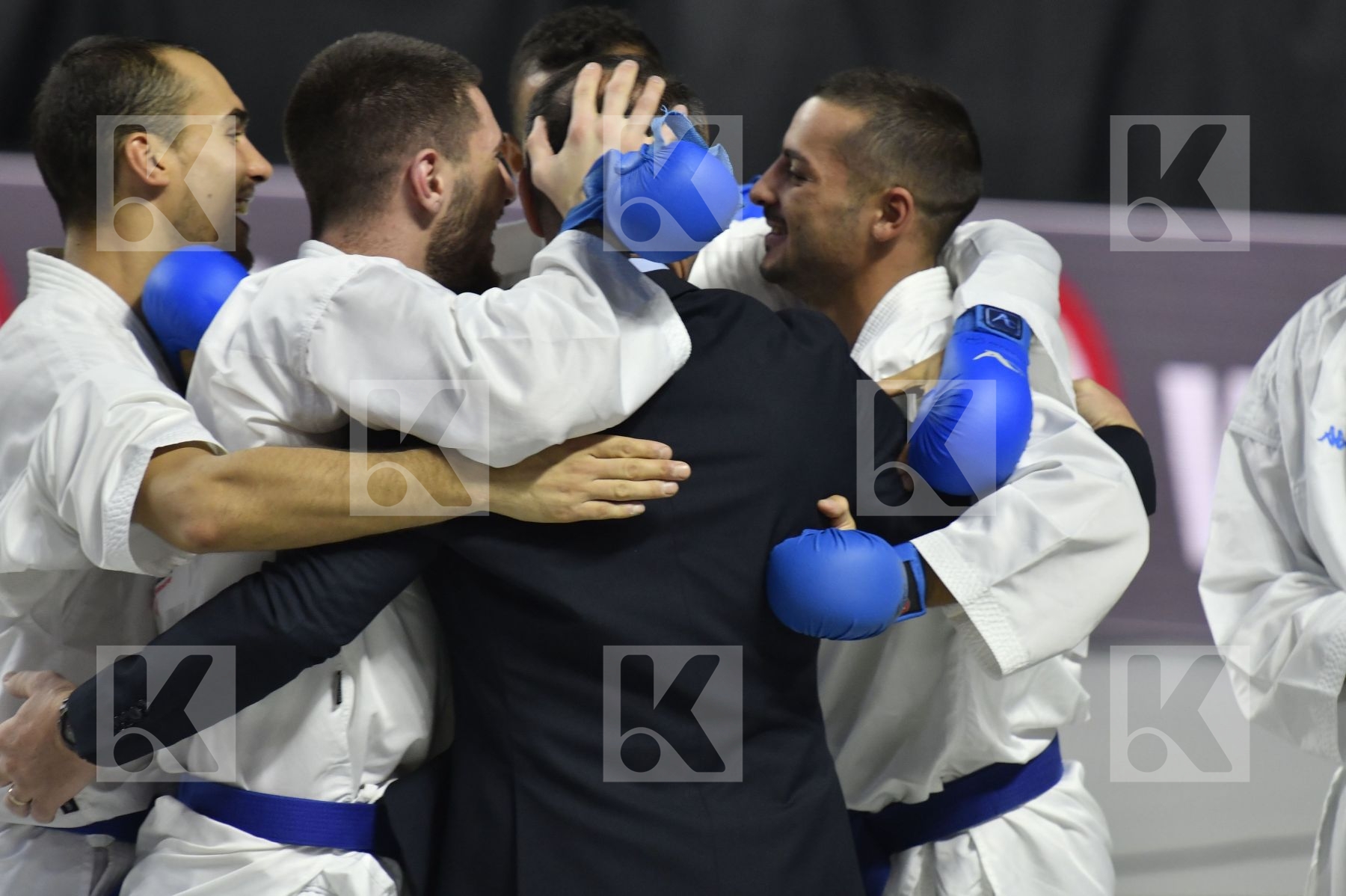 SENEGAL (CISSE, DIOP, GUEYE, MBAYE, NDOUR, SENE) vs ITALY (EL SHARABY, JENDOUBI, MAESTRI, MARESCA, MARINO, MARTINA, MINARDI) in Senior Team Male Kumite - Bronze bout