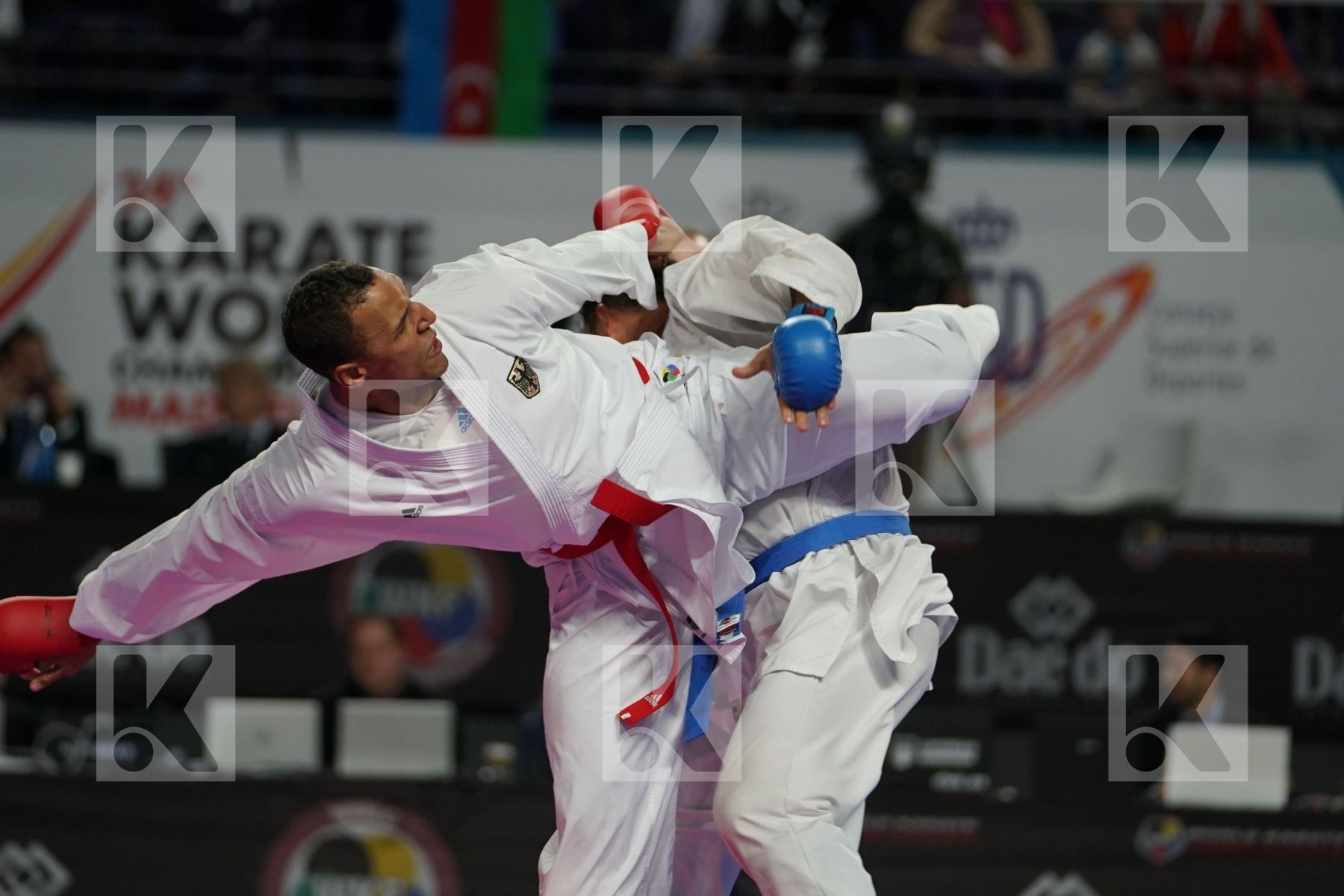 JONATHAN HORNE (GERMANY) vs SAJAD GANJZADEH (ISLAMIC REPUBLIC OF IRAN) in Senior Kumite 84+ Kg - Final bout