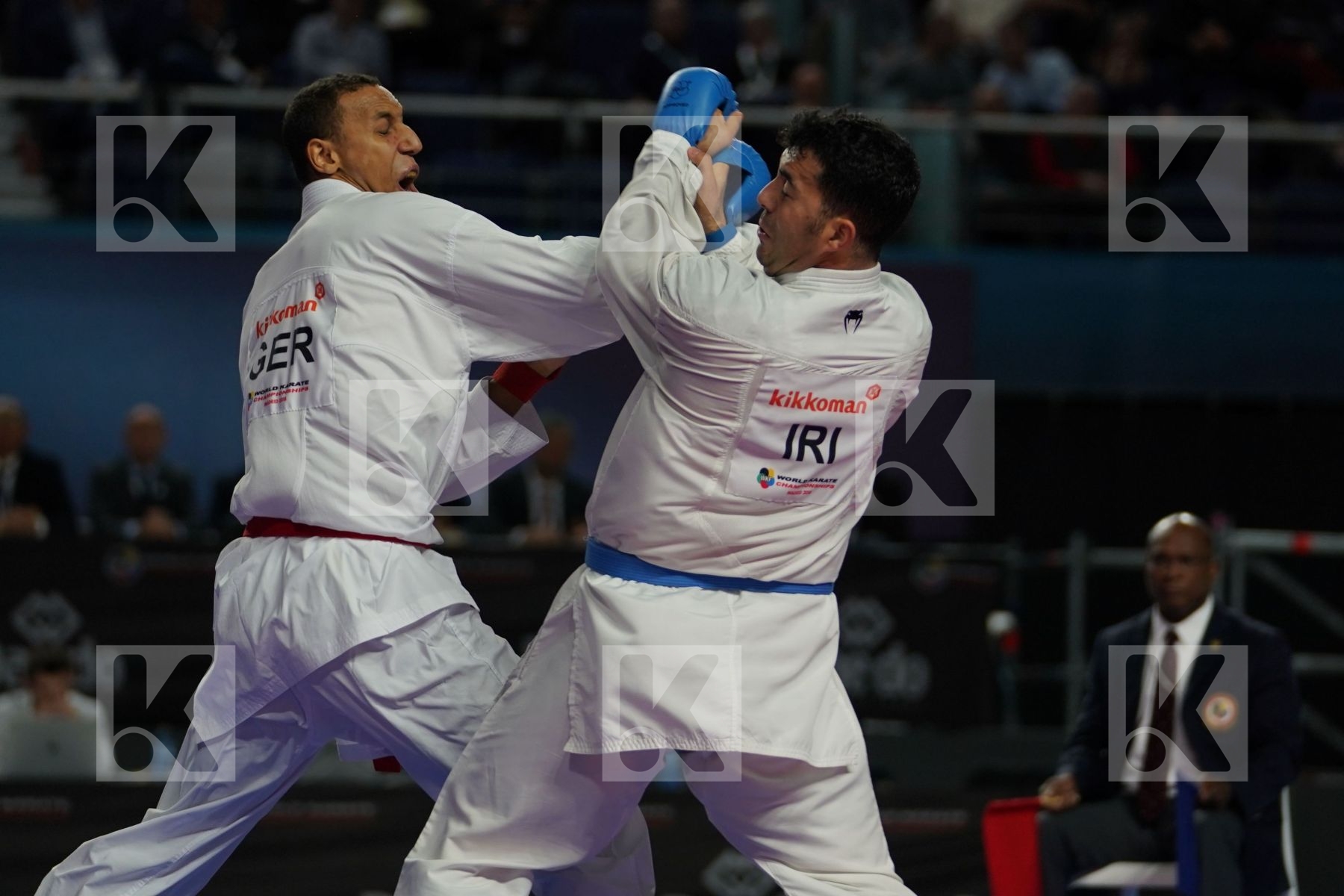 JONATHAN HORNE (GERMANY) vs SAJAD GANJZADEH (ISLAMIC REPUBLIC OF IRAN) in Senior Kumite 84+ Kg - Final bout