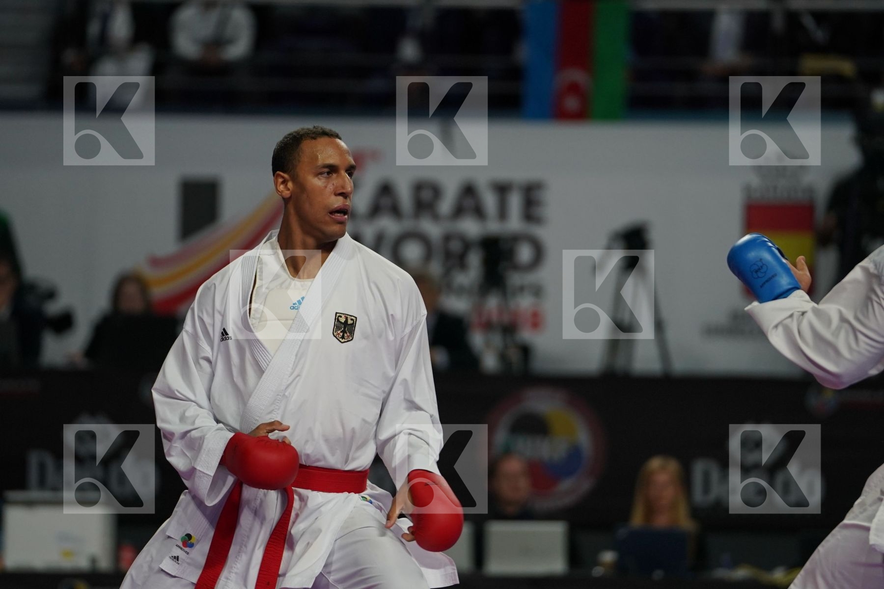 JONATHAN HORNE (GERMANY) vs SAJAD GANJZADEH (ISLAMIC REPUBLIC OF IRAN) in Senior Kumite 84+ Kg - Final bout