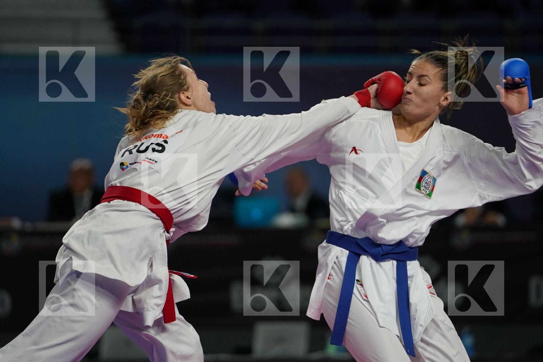VICTORIA  ISAEVA  (RUSSIAN FEDERATION) vs IRINA ZARETSKA (AZERBAIJAN) in Senior Kumite Ð 68 Kg - Final bout