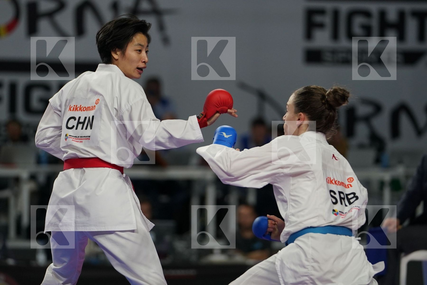 XIAOYAN YIN (PEOPLE'S REPUBLIC OF CHINA) vs JOVANA PREKOVIC (SERBIA) in Senior Kumite Ð 61 Kg - Final bout