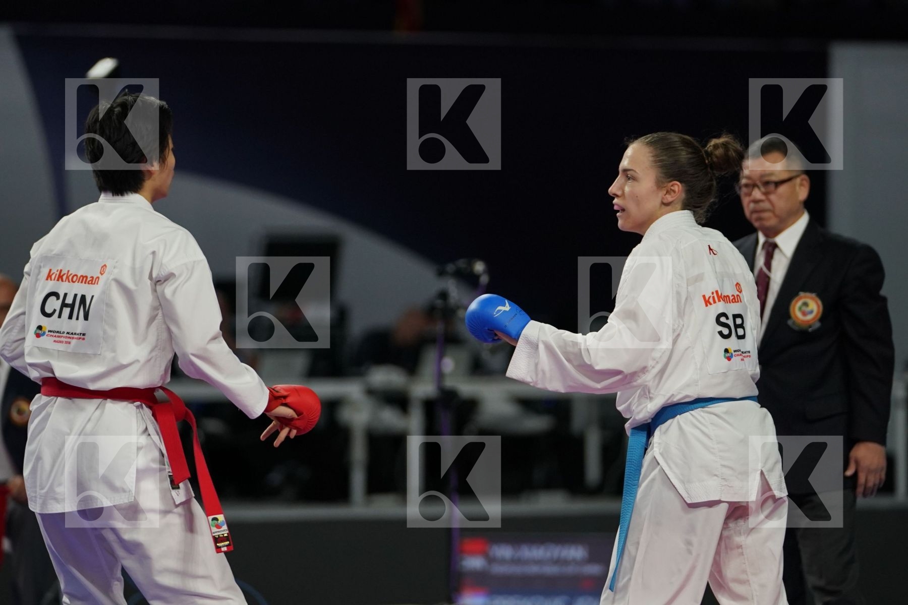 XIAOYAN YIN (PEOPLE'S REPUBLIC OF CHINA) vs JOVANA PREKOVIC (SERBIA) in Senior Kumite Ð 61 Kg - Final bout